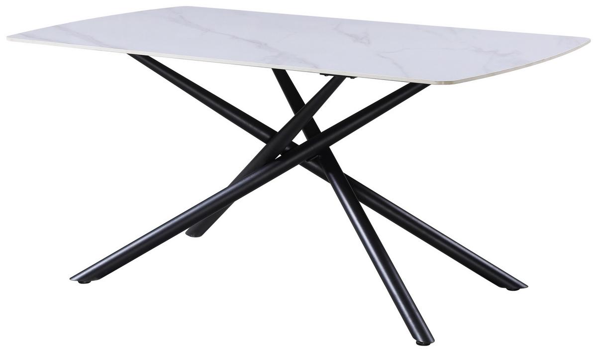 Étkezőasztal Mailand - fekete/fehér, Modern, fém/kerámia (140/75/90cm)