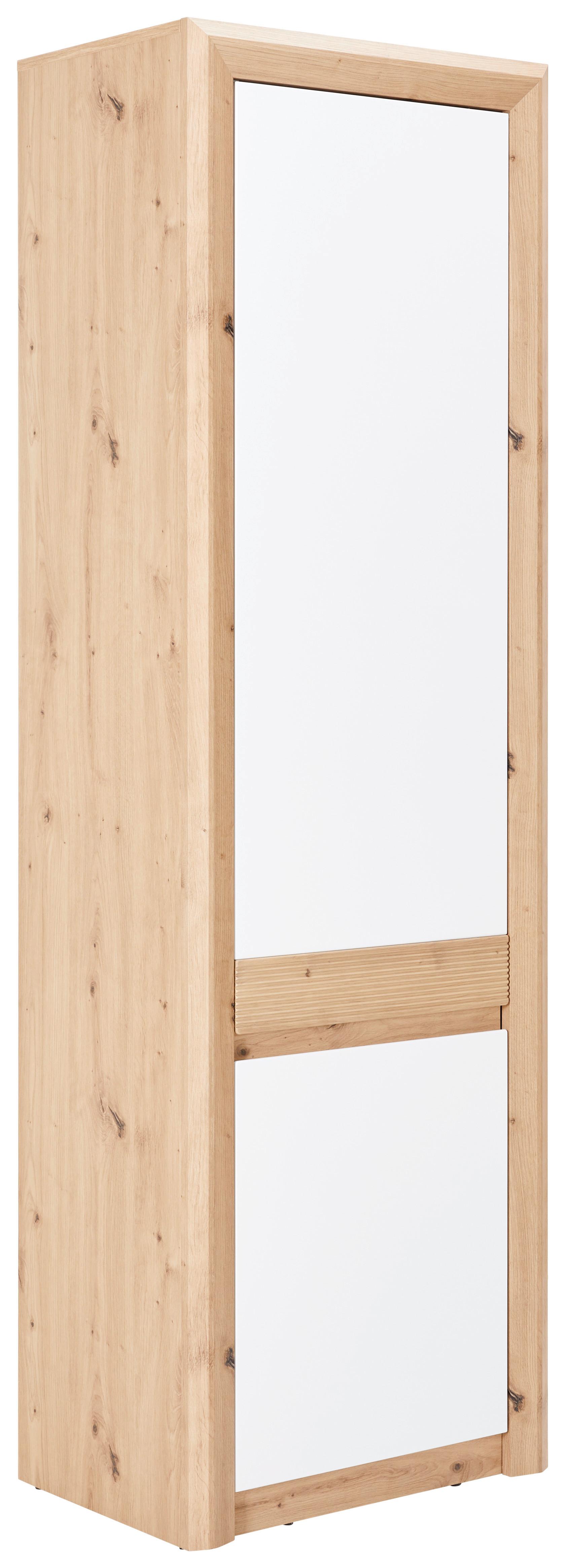 Šatní Skříň Kashmir New - bílá/barvy dubu, Moderní (60/192/41cm) - James Wood
