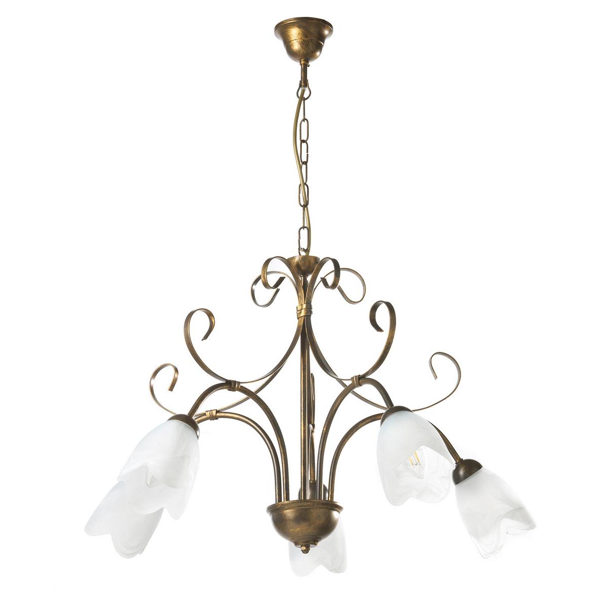 Kronleuchter Odino Braun L: 65 cm - Braun, KONVENTIONELL, Metall (65/65/100cm)