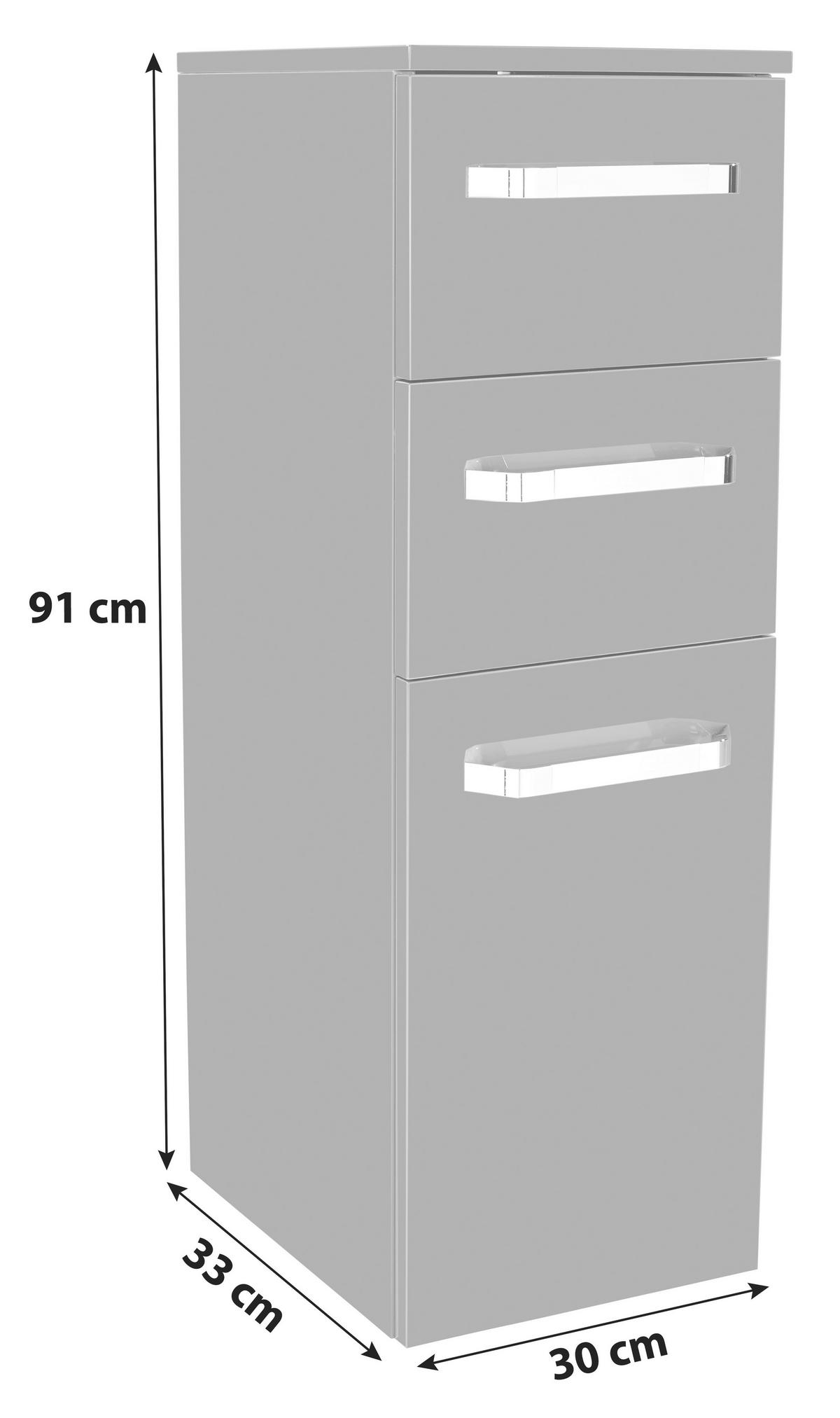 Unterschrank Mit Soft-Close Santo B: 30cm, Anthrazit - Anthrazit, KONVENTIONELL, Holzwerkstoff (30/91/33cm)