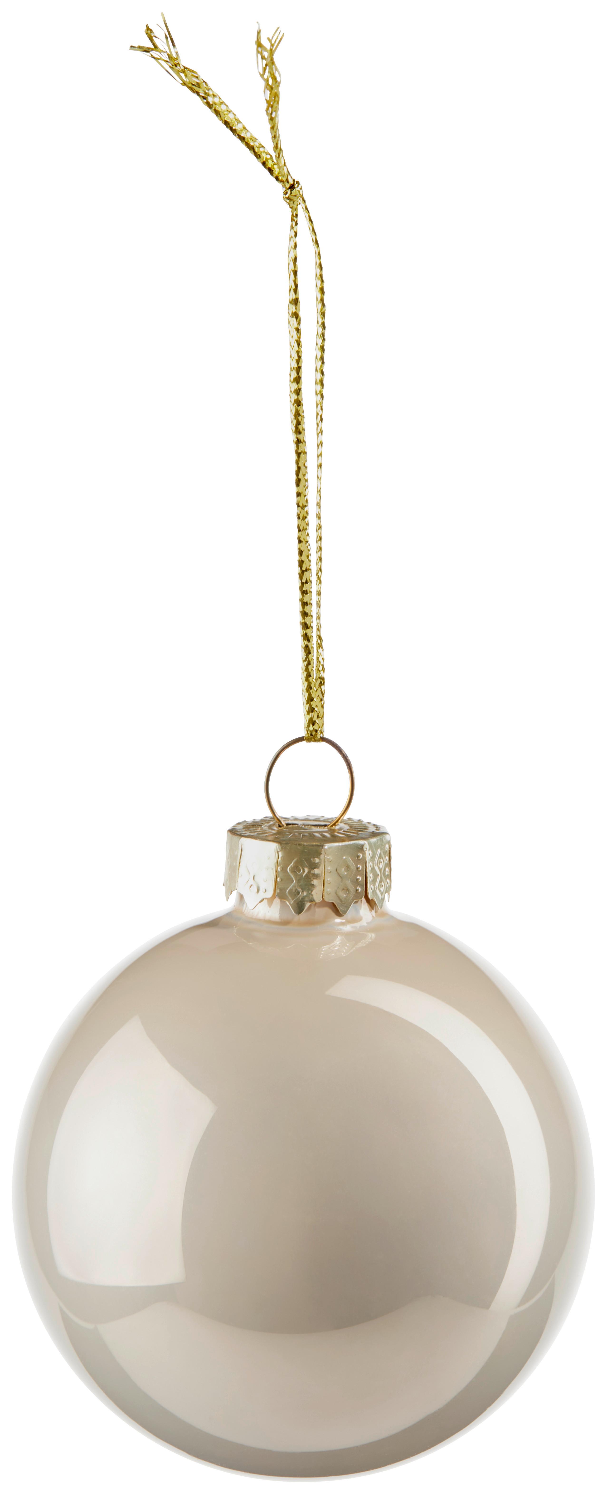 Christbaumkugel-set Leni - Perlmutt/Braun, Basics, Glas (15/18cm)
