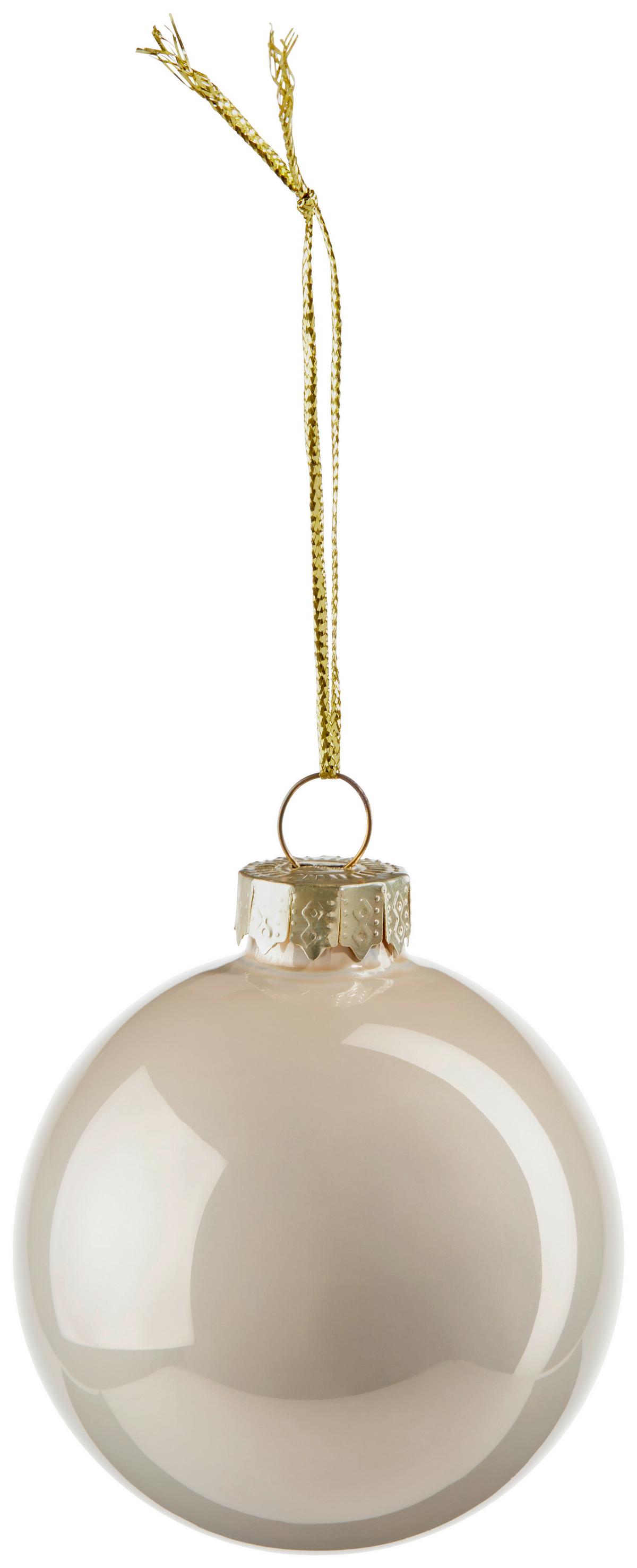 Christbaumkugel-Set Leni - Perlmutt/Braun, Basics, Glas (15/18cm)