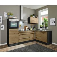 Eckküche Jazz 6 mit Geräten 260x175 Anthrazit/Eiche Dekor - Anthrazit/Eiche Artisan, KONVENTIONELL, Holzwerkstoff (260/175cm) - MID.YOU