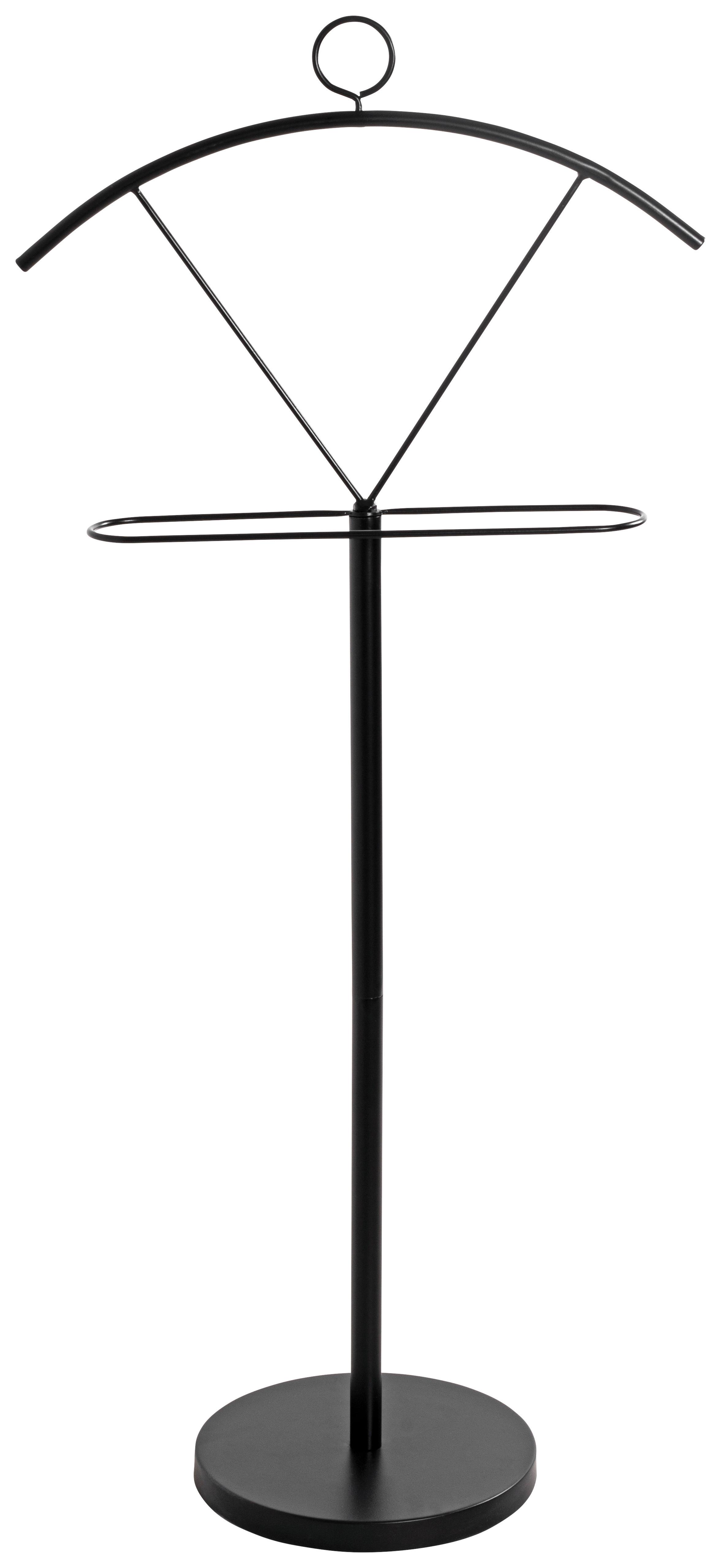 Herrendiener 25589 B: 51 cm mit Hosenbügel Stahl Schwarz - Schwarz, Basics, Metall (51/117/28cm)