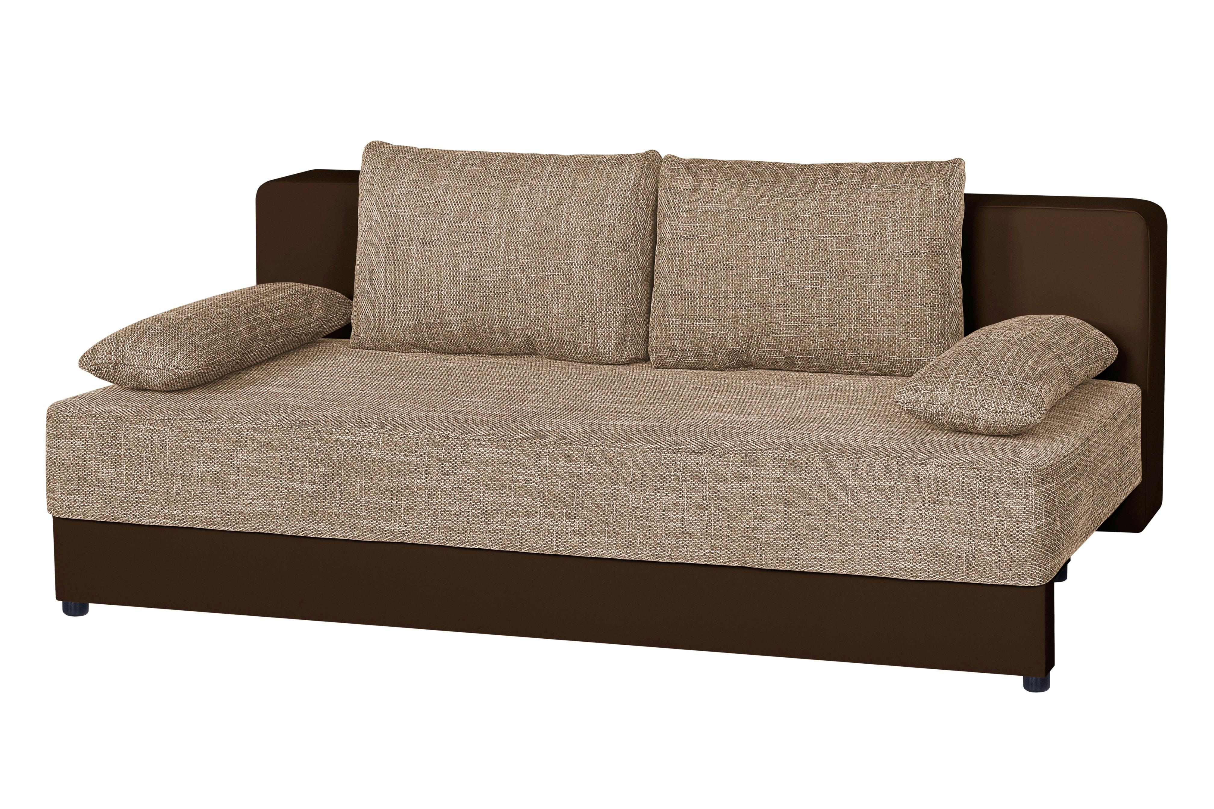 Schlafsofa mit Bettkasten Lucy Mokka/Cappuccino
