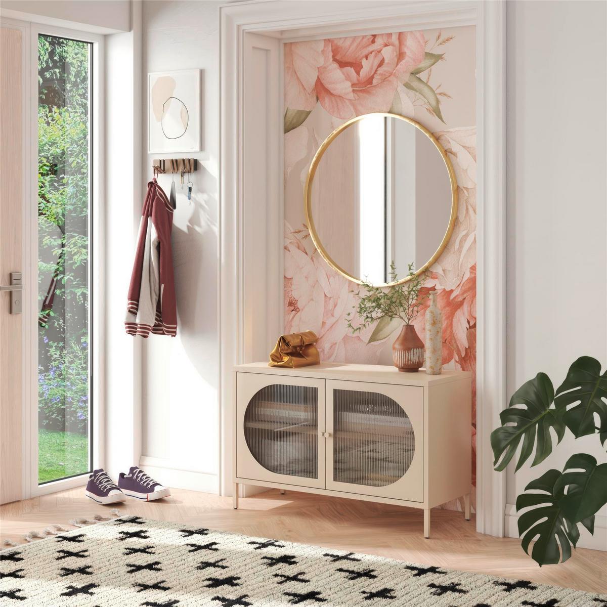 Kommode Luna Creme B: 100 cm - Creme, Design, Glas/Metall (100/64/40cm) - MID.YOU