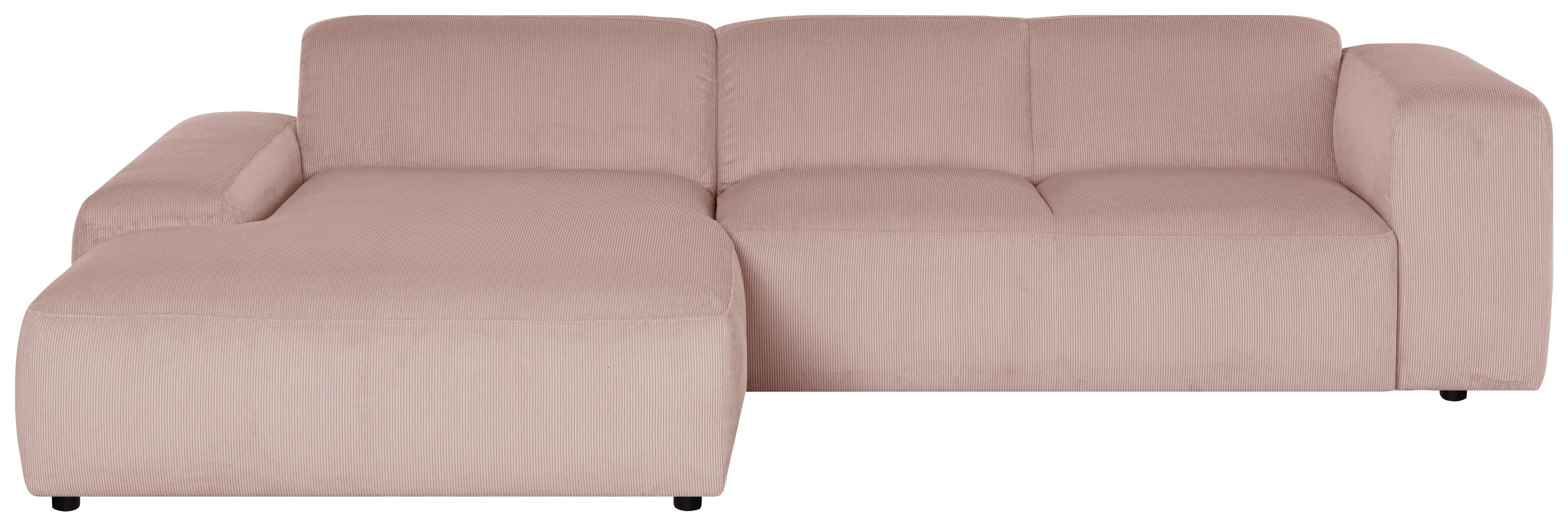 Ecksofa Hannah Rosa 200x304 cm - Schwarz/Rosa, Design, Textil (200/304cm) - MID.YOU