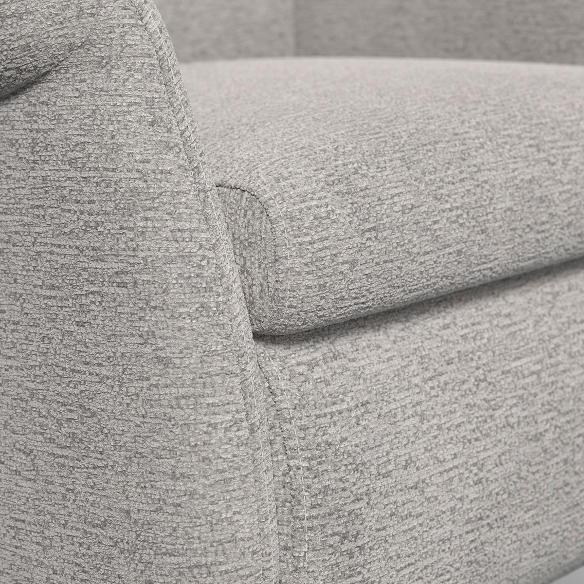 Relaxační křeslo ALICE, světle šedé buklé, max. 140 kg - černá/světle šedá, Moderní, kov/dřevo (76/110/94cm) - Bessagi Home