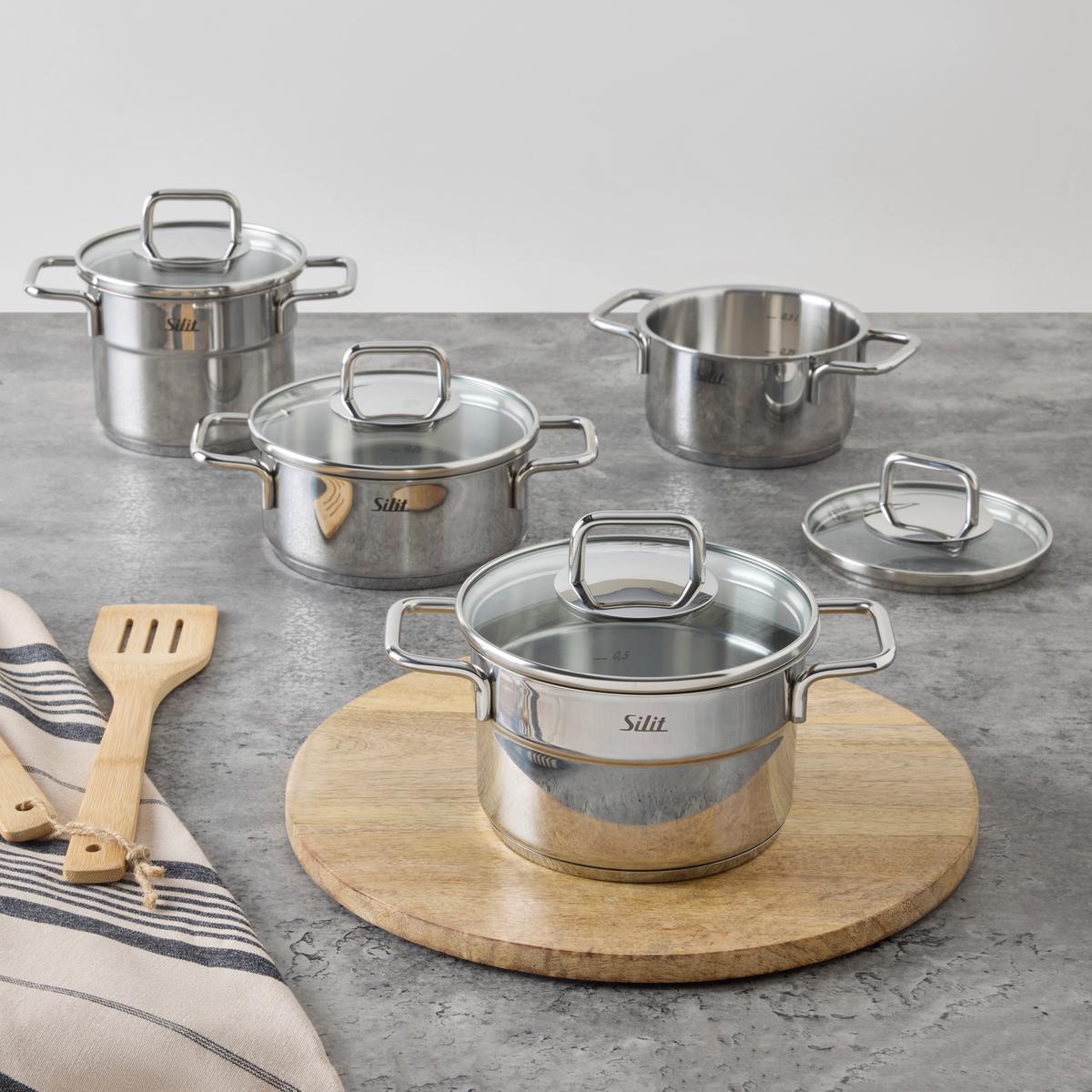 Kochtopfset Silit Extra Cook Mini - Edelstahlfarben, KONVENTIONELL, Metall (21,5/23,8/37,4cm) - Silit