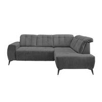 Ecksofa mit USB Anschluss Sano, Anthrazit, S: 261x200 cm - Anthrazit/Schwarz, MODERN, Textil (261/200cm) - Livetastic