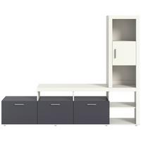 Obývacia stena JACKY - biela/antracitová, Modern, kompozitné drevo/plast (230/184/37cm) - Mömax