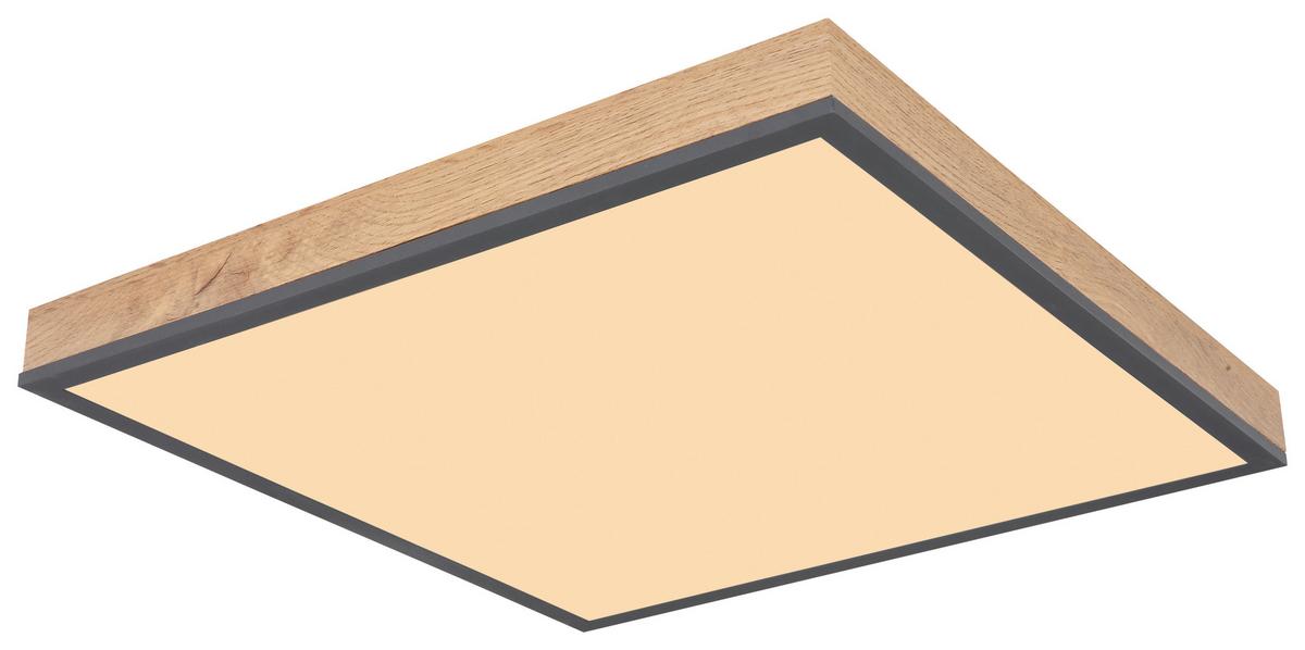 LED-Deckenleuchte Doro L: 45 cm - Opal/Graphitfarben, Basics, Kunststoff/Metall (45/45/6,5cm) - Globo