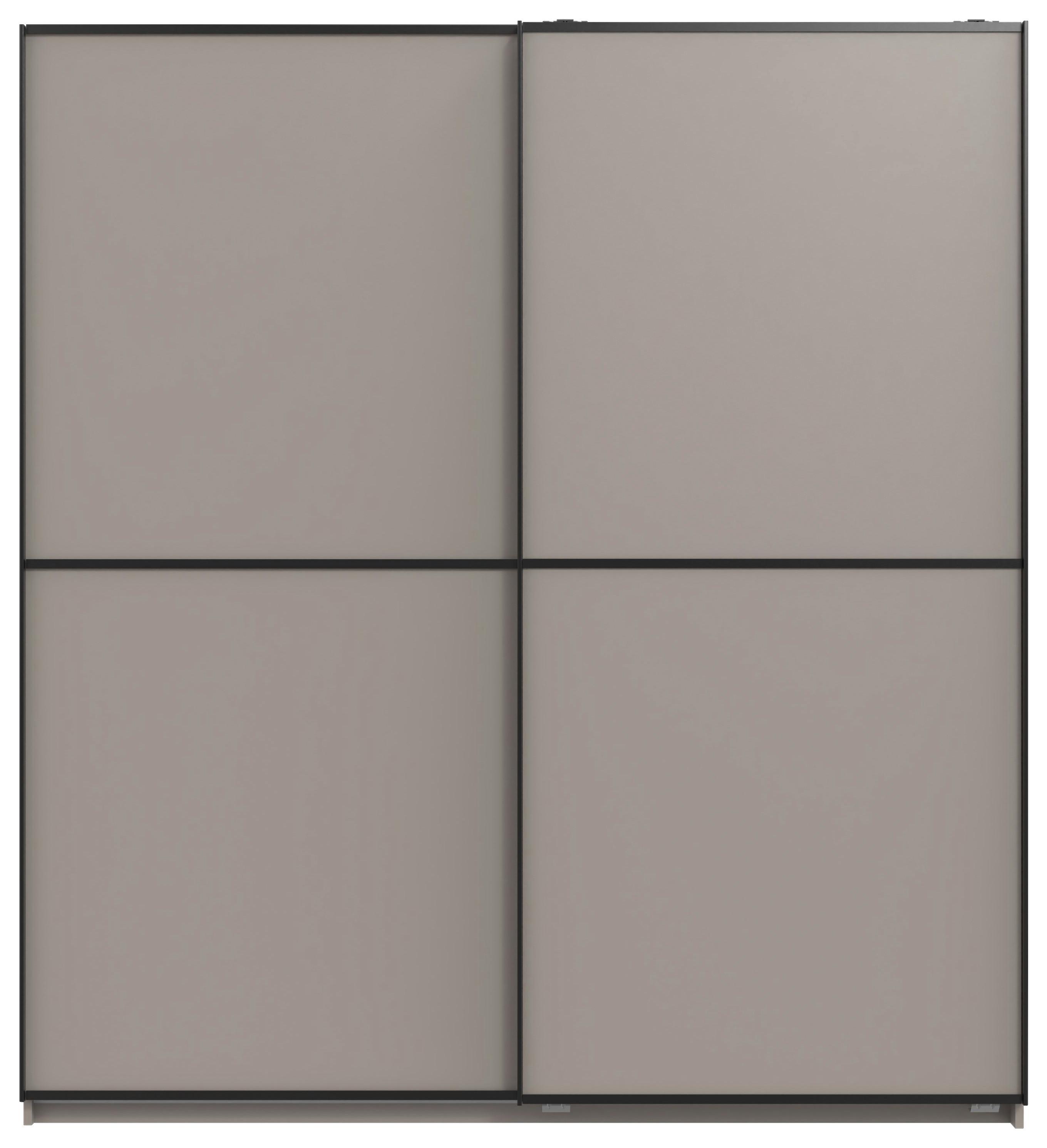 Šatní skříň ULM dekor šedobéžová - černá/šedobéžová, kov/kompozitní dřevo (180/198/65cm)