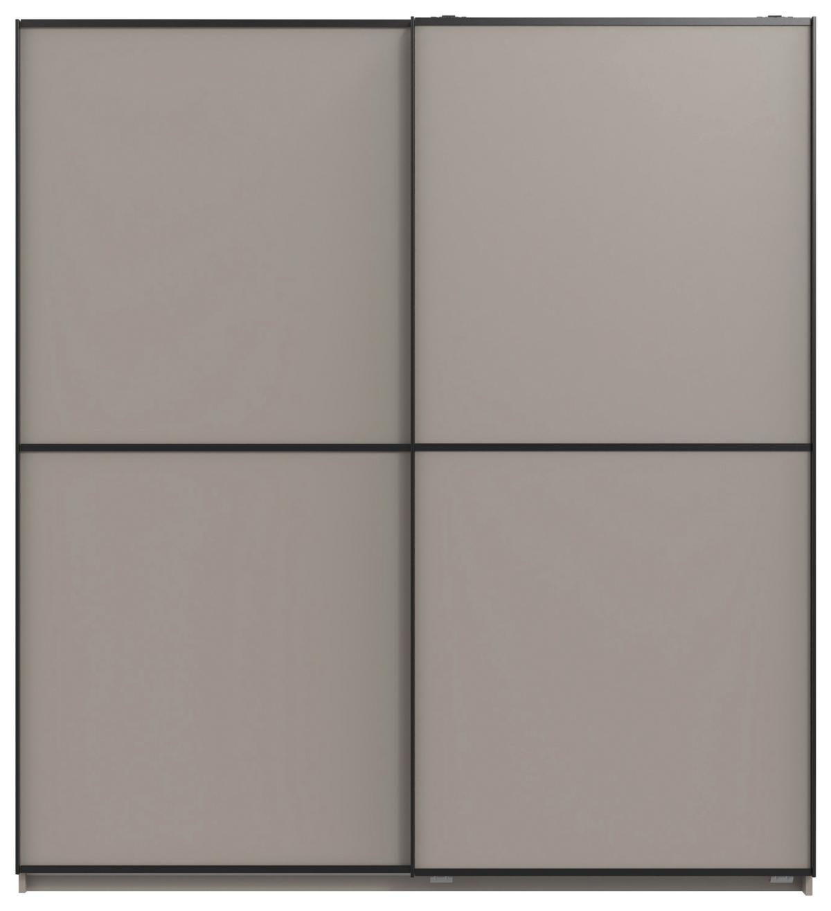 Šatní skříň ULM dekor šedobéžová - černá/šedobéžová, kov/kompozitní dřevo (180/198/65cm)