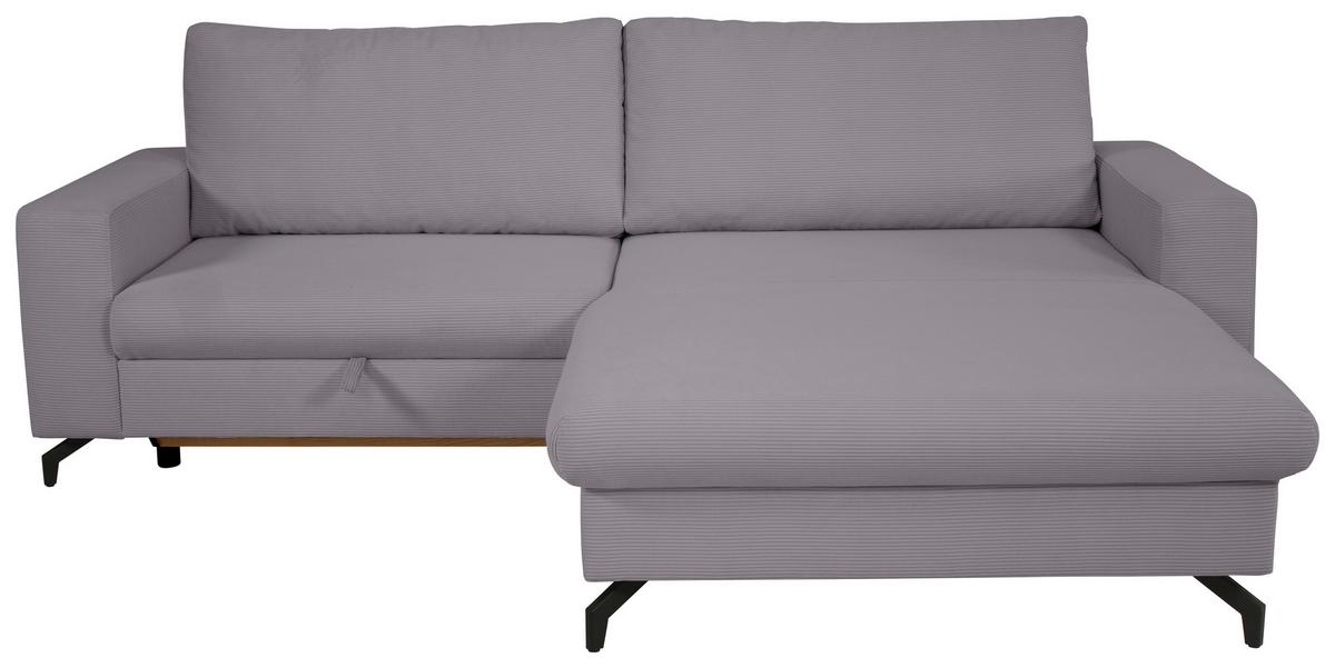 Ecksofa Clara Grau B: 240 Cm - Grau, MODERN, Textil (240/87/177cm)