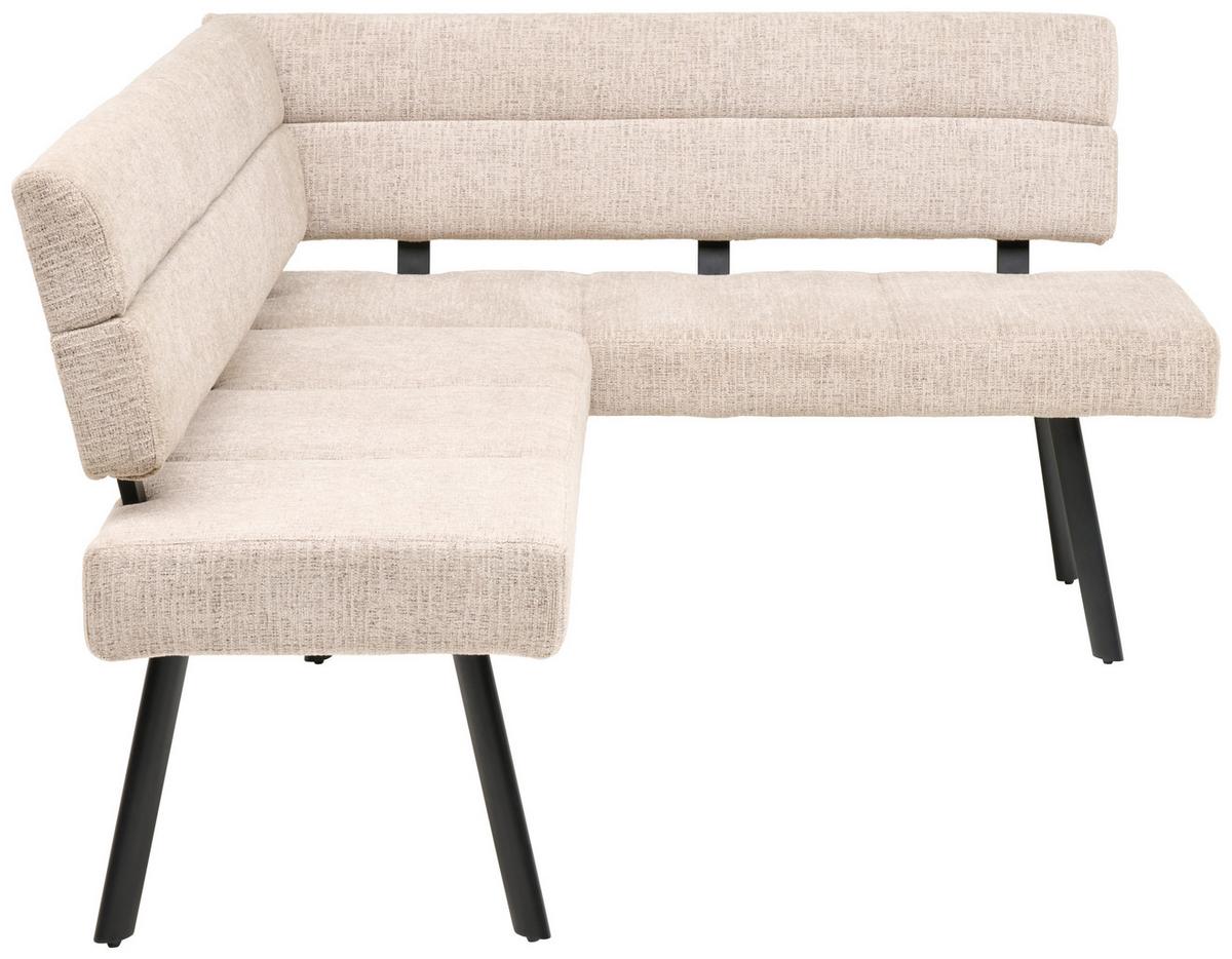 Eckbank Paros Beige, S: 190 X150cm - Beige/Schwarz, KONVENTIONELL, Textil/Metall (190/150cm) - MID.YOU