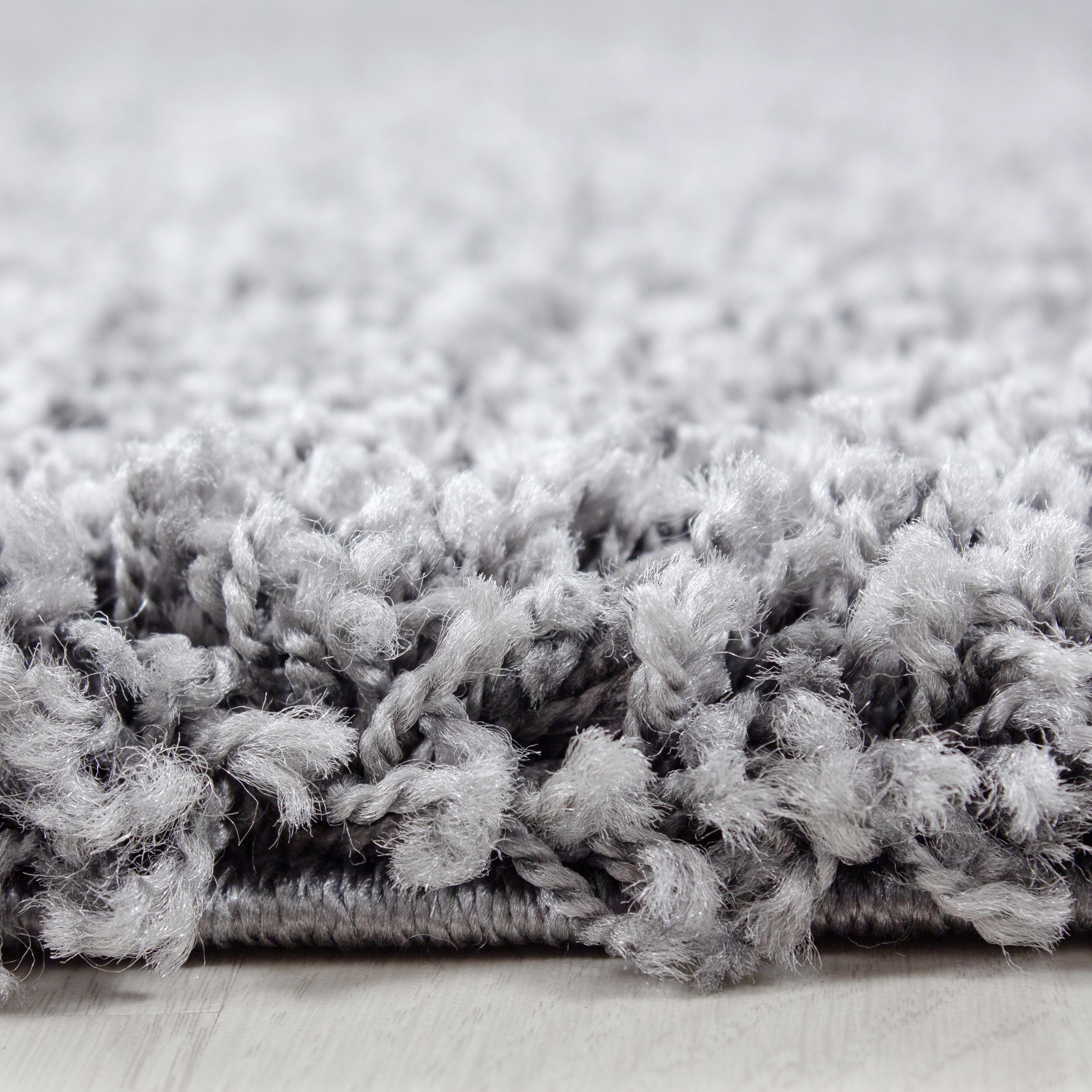 Hochflor Teppich Hellgrau Life Rund Ø 200 cm - Hellgrau, KONVENTIONELL, Textil (200cm) - Novel