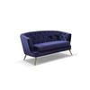 2-Sitzer-Sofa Lita Blau Samt - Blau/Goldfarben, MODERN, Textil/Metall (150/78/83cm) - Ti'me