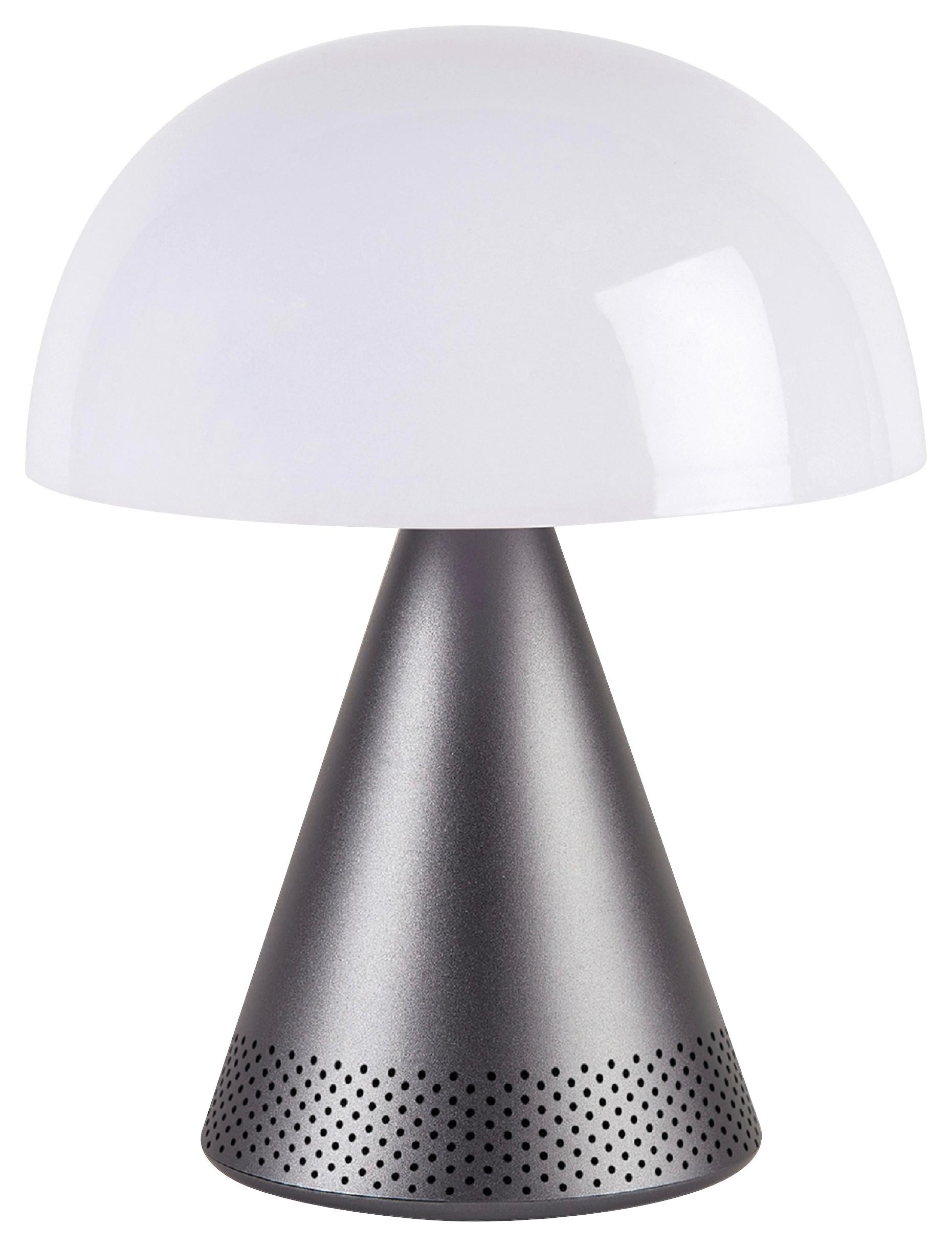 Akku-tischleuchte Lexon Mina L Audio - Grau, Design, Kunststoff/Metall (14/17/14cm)