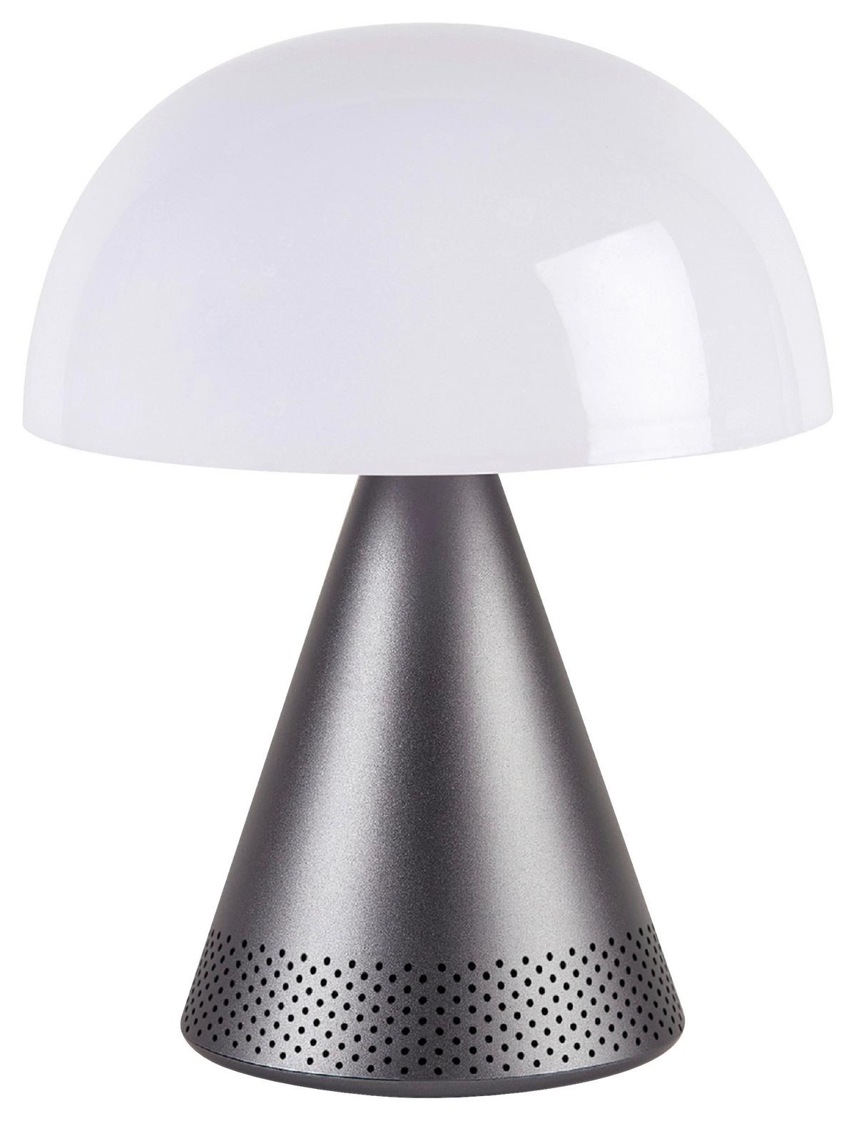 Akku-tischleuchte Lexon Mina L Audio - Grau, Design, Kunststoff/Metall (14/17/14cm)