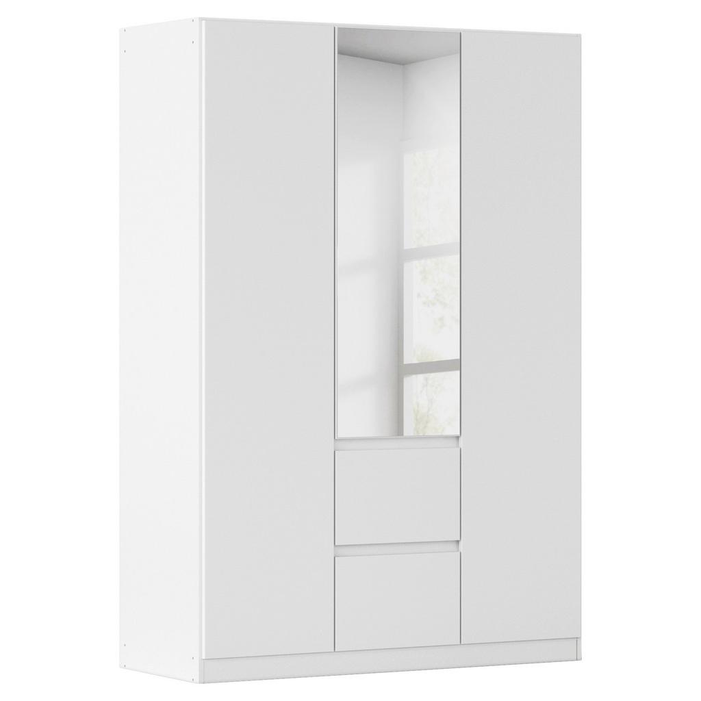 Drehtürenschrank Mit Spiegel 135cm Nidda Weiß/Silberfarben
