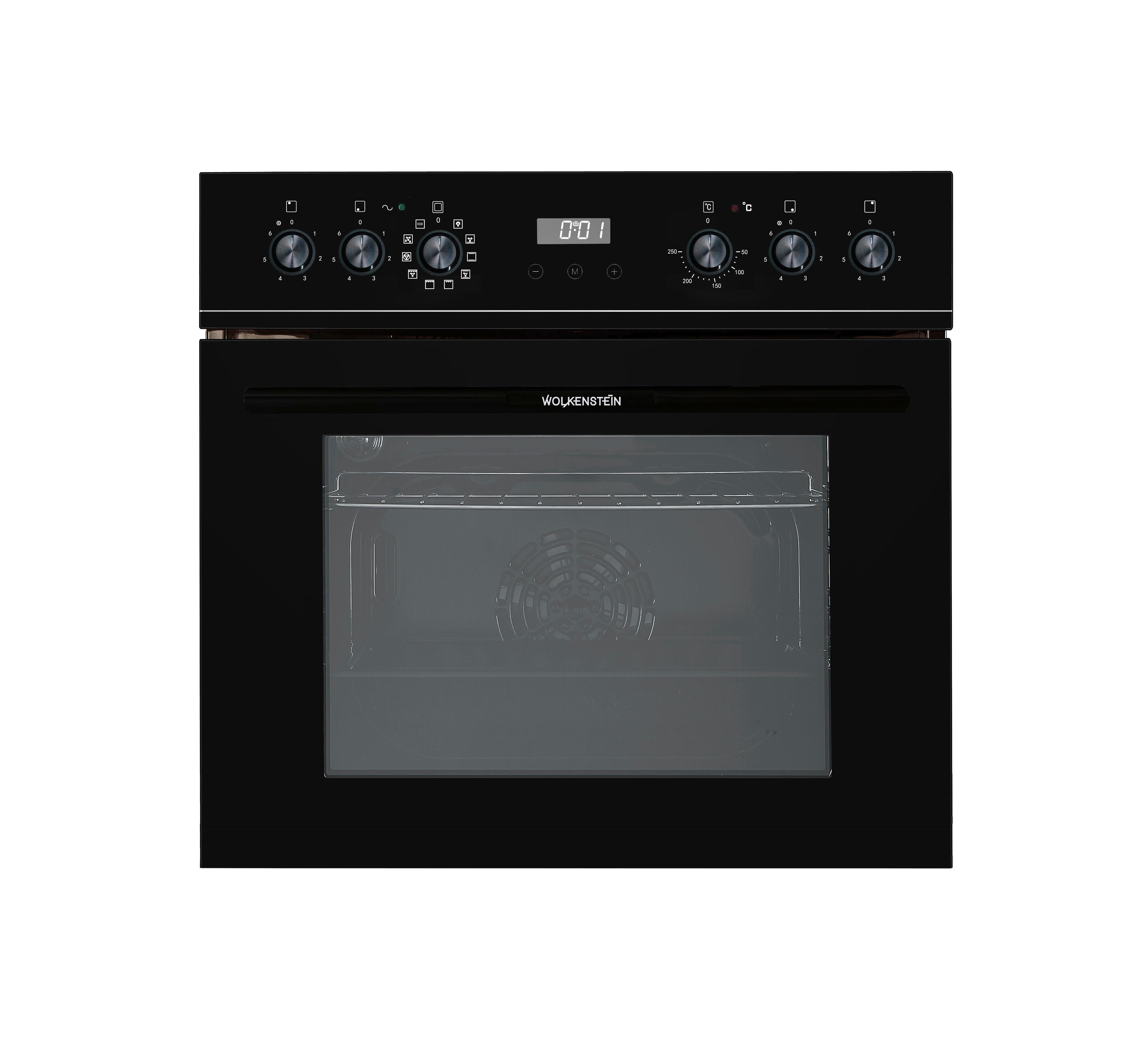 Herdset Wmoc 100 Schwarz B: 59,5 Cm - Schwarz, KONVENTIONELL, Glas/Metall (59,5/59,5/55cm) - Wolkenstein