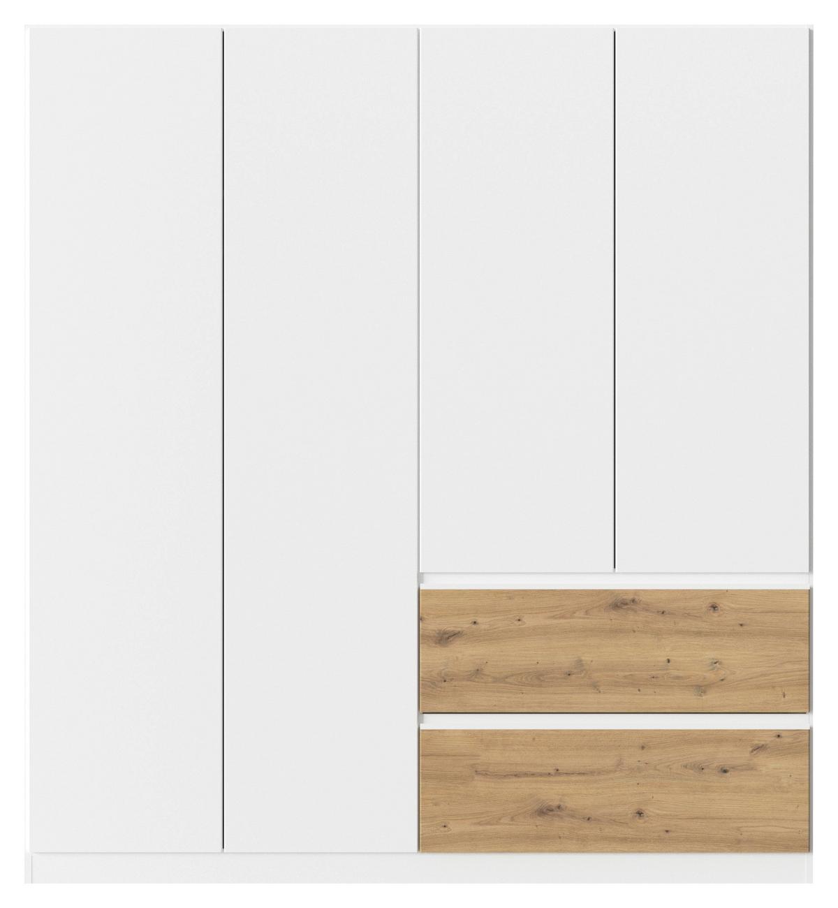 Drehtürenschrank Costa Weiß Eiche Artisan Dekor - Eiche Artisan/Weiß, MODERN, Holzwerkstoff (181/197/54cm) - Rauch Möbel