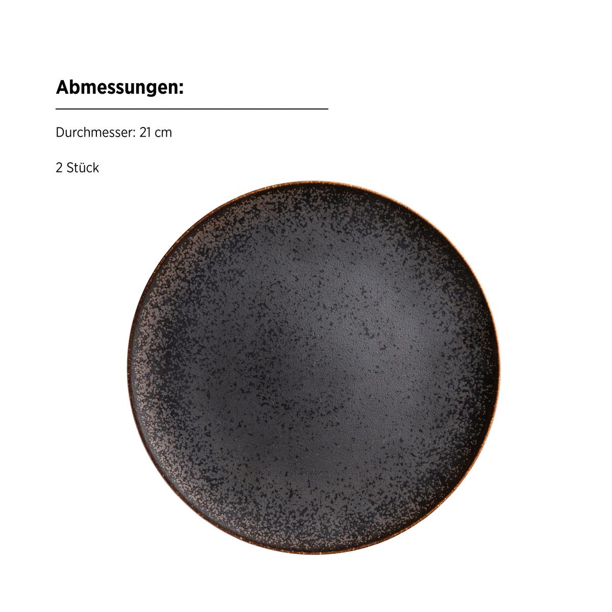 Kombiservice Braun/schwarz, 8-Teilig - Schwarz/Braun, Trend, Keramik - Mäser