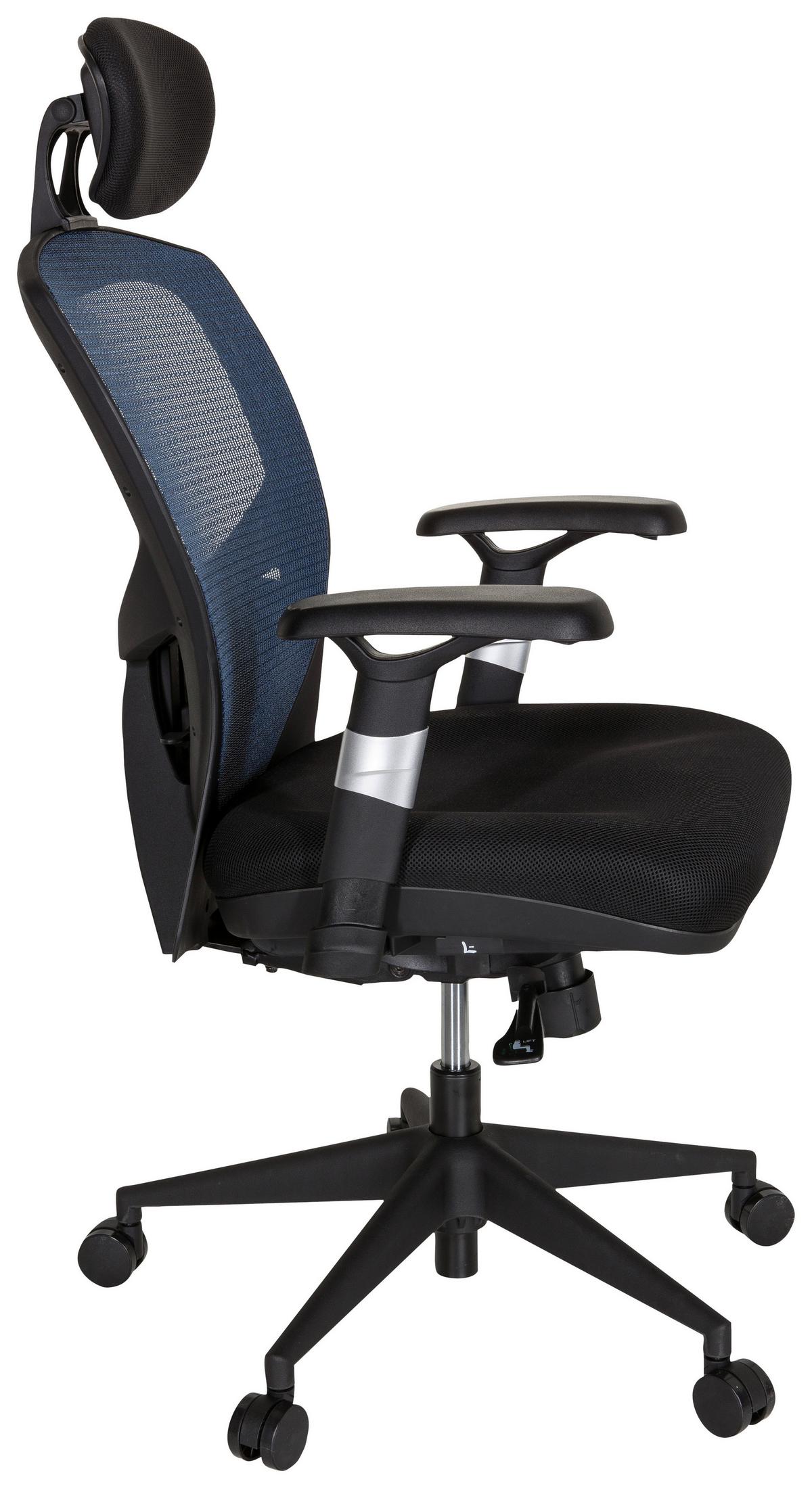 Bürostuhl Venus Base Blau/schwarz Bis 120 Kg - Blau/Schwarz, Basics, Kunststoff/Textil (66/117/65cm) - MID.YOU