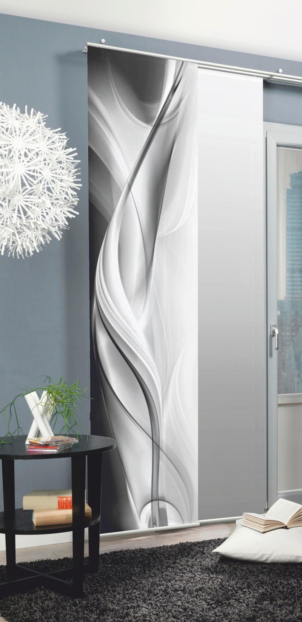 Flächenvorhang Grau B: 60 cm - Dunkelgrau/Hellgrau, LIFESTYLE, Textil (60/245cm) - Schmidt W. Gmbh