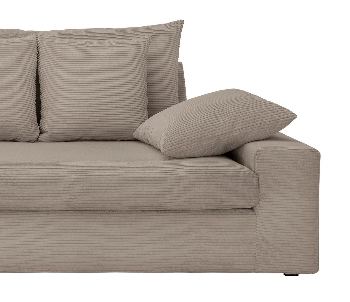Viersitzer-Sofa Avellino Graubraun B: 308 cm - Graubraun/Schwarz, MODERN, Textil (308/80/140cm) - Livetastic