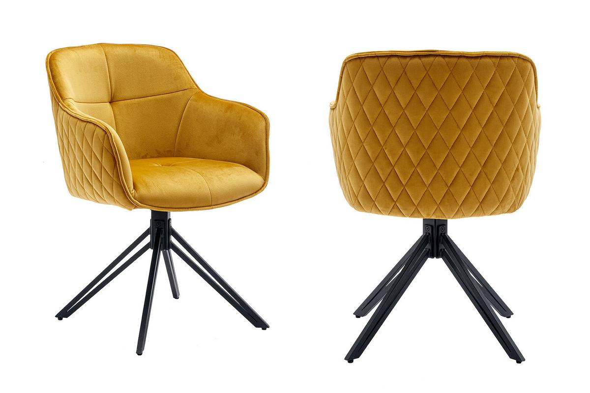 Armlehnstuhl Gelb B: 59 Cm - Gelb/Schwarz, MODERN, Textil/Metall (59/83/60cm) - Livetastic