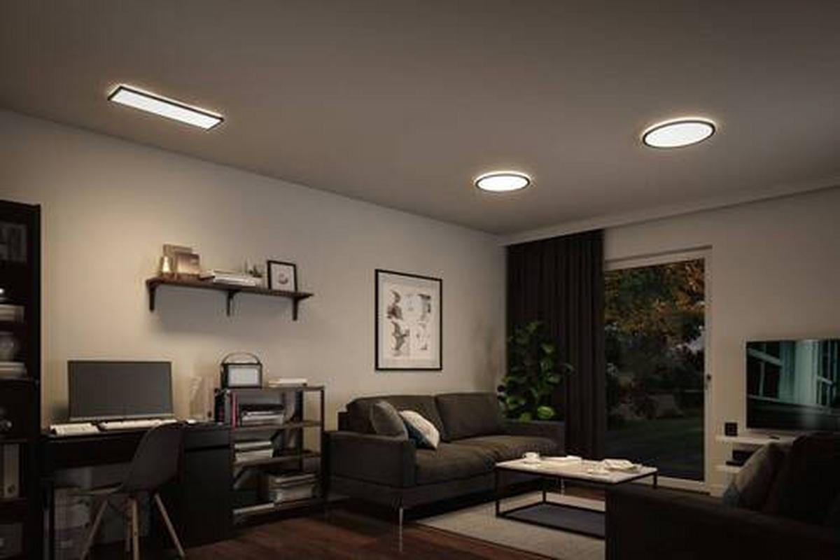 LED-Paneel L: 58 cm dimmbar - Schwarz, Basics, Kunststoff (58/20cm) - Paulmann