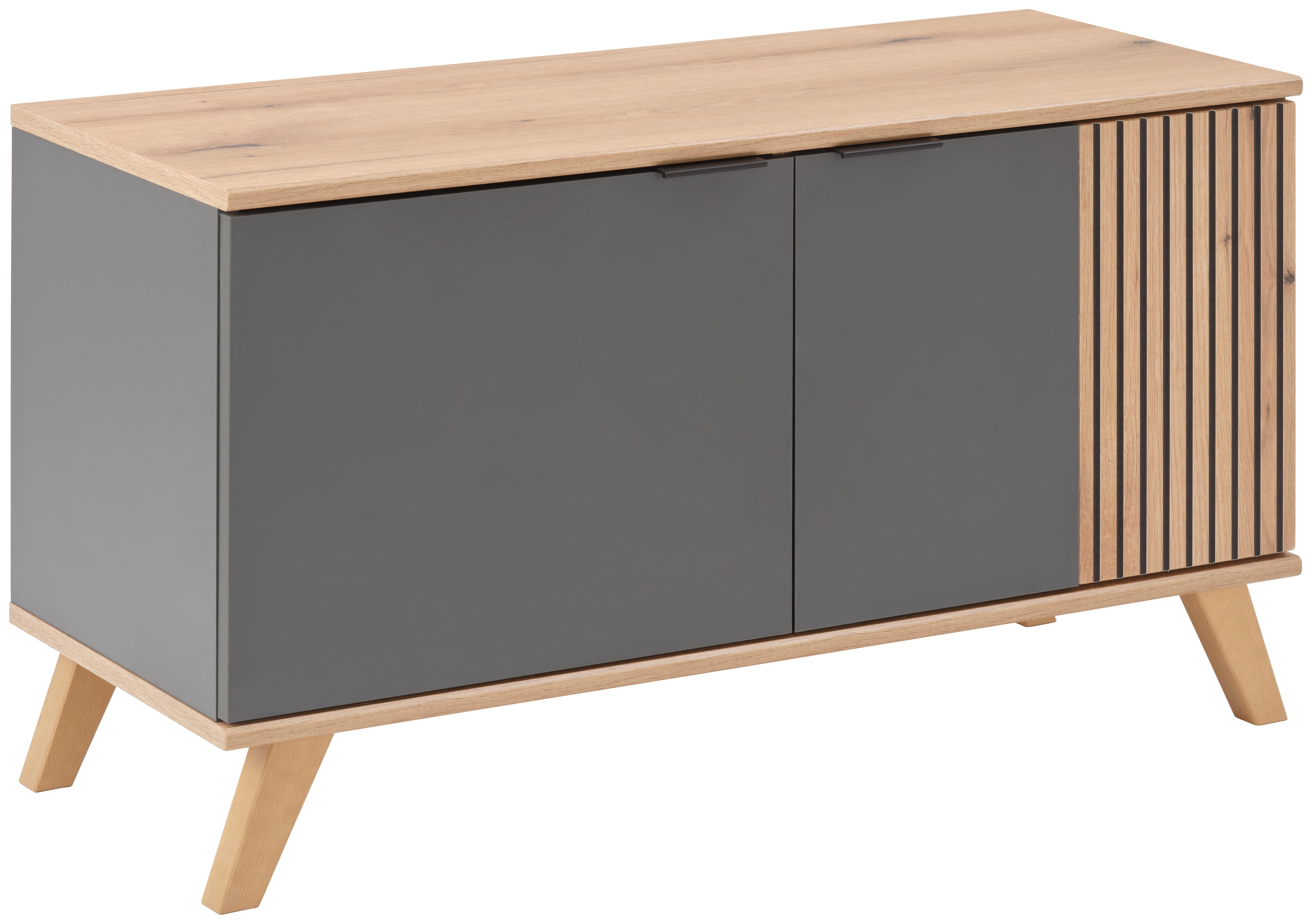 Garderobenbank Clever Anthrazit B: 90 cm - Eichefarben/Anthrazit, MODERN, Holzwerkstoff (90/52/38cm)