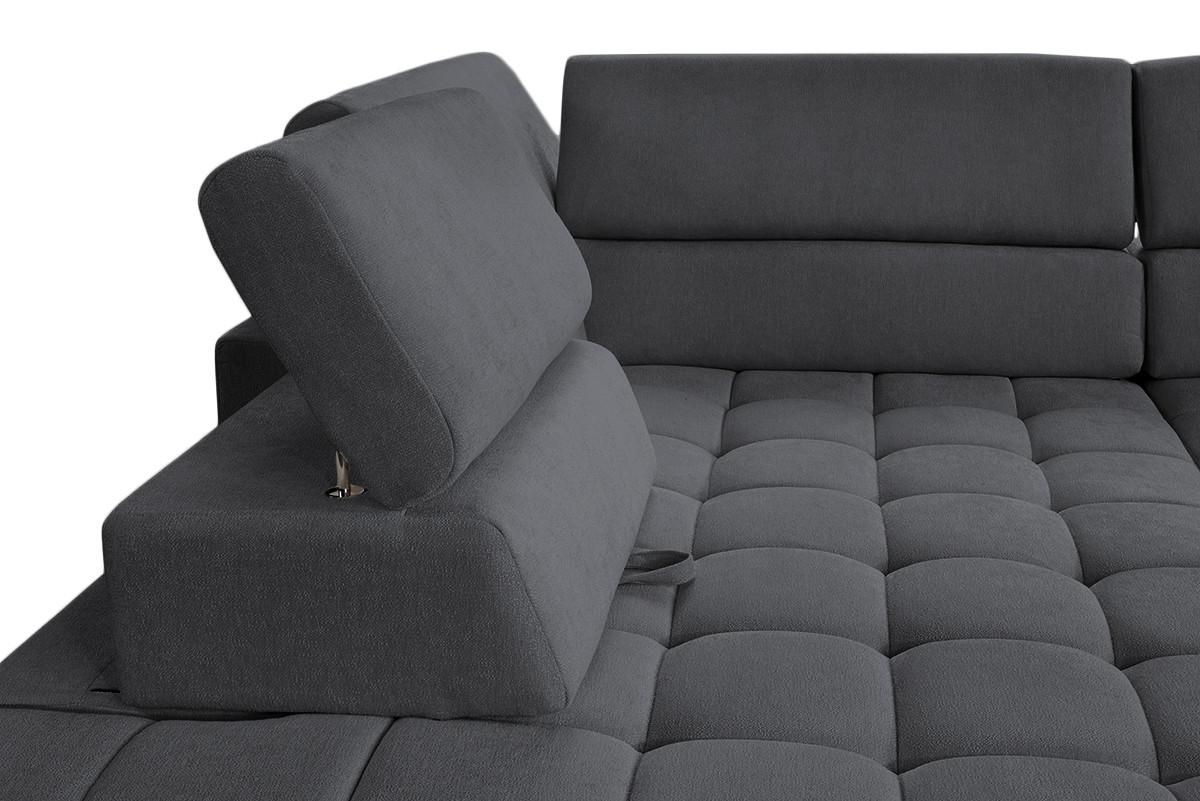 Ecksofa Elias Neu Graphitfarben S: 201x307 Cm - Graphitfarben/Naturfarben, Design, Textil (201/307cm) - Livetastic