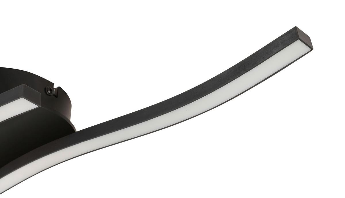 Led-deckenleuchte Iryna L: 55 Cm - Schwarz, Design, Kunststoff/Metall (55/12/6,5cm) - Luca Bessoni
