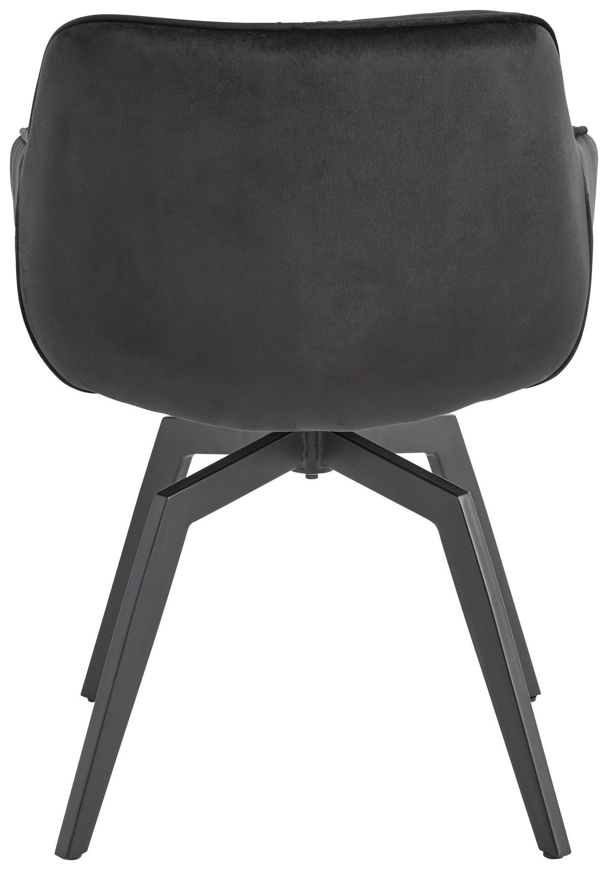 Armlehnstuhl Avegno Schwarz mit drehbare Sitzfläche - Schwarz, MODERN, Holz/Textil (58/83/63cm) - Livetastic