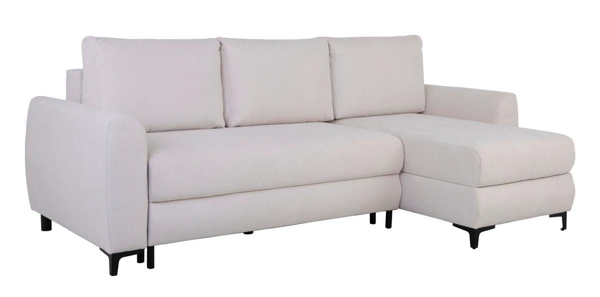 Ecksofa Moli, Creme S: 236x148 cm - Creme/Schwarz, Design, Textil (236/148cm) - MID.YOU