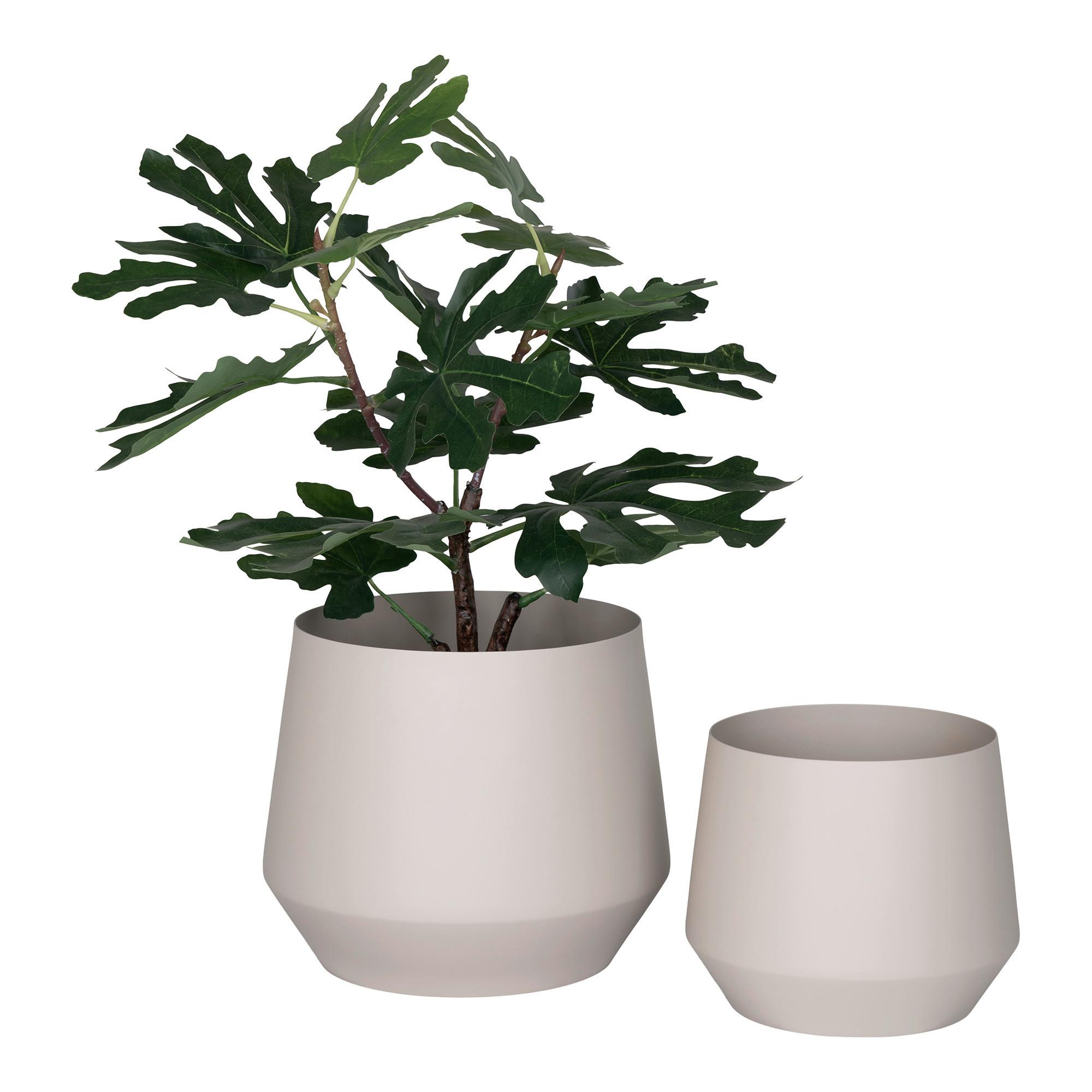 Übertopf-Set Trofa Beige 2-teilig - Beige, Design, Metall