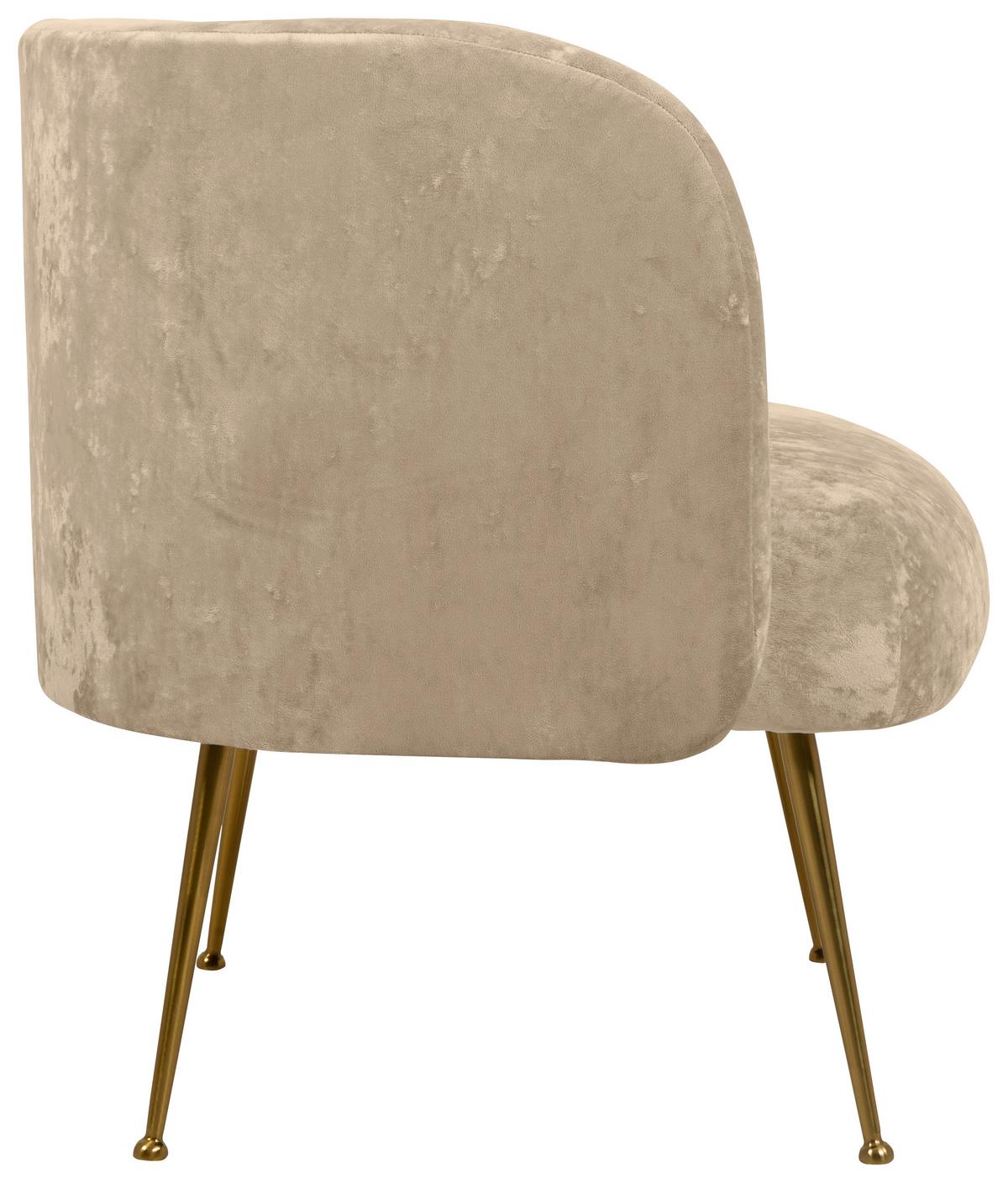 Esszimmerstuhl Cloe Beige Gepolstert - Beige/Goldfarben, KONVENTIONELL, Textil (74/77/70cm) - MID.YOU