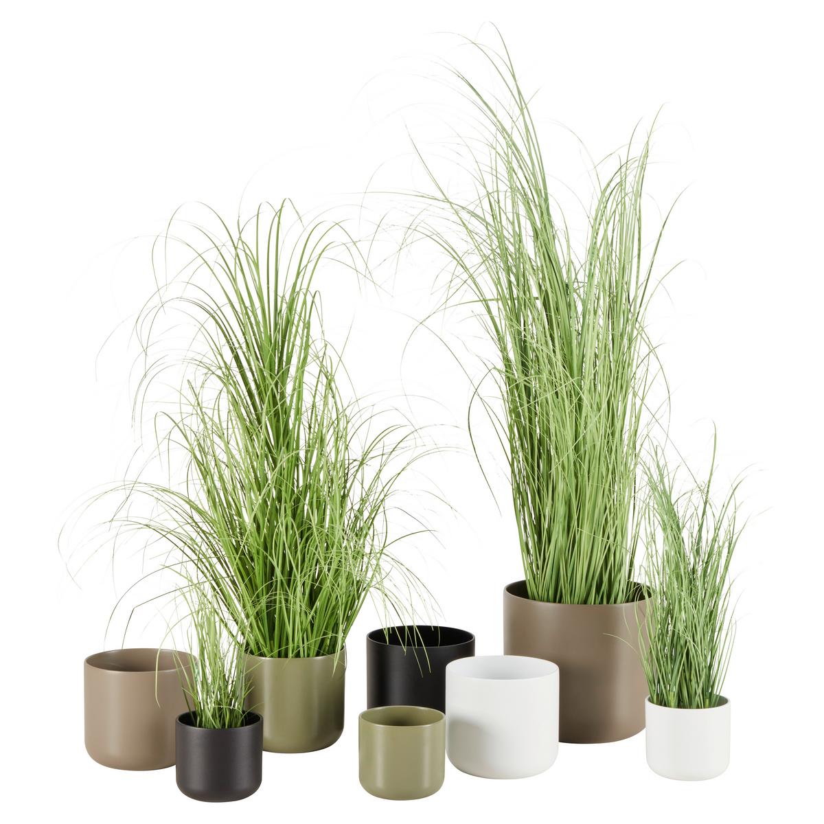 Obal na kvetináč LUIS - čierna/sivohnedá, Modern, keramika (13,5/12,6cm) - Mömax