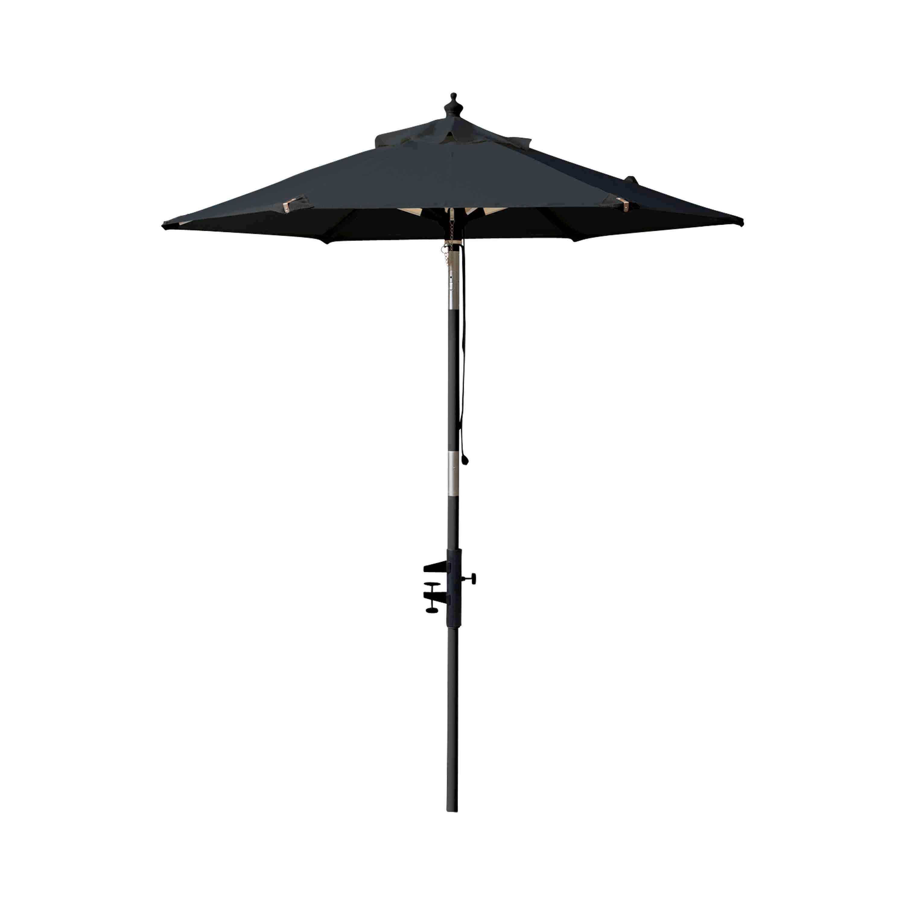 Sonnenschirm DM: 180cm H: 220cm schwarz - Schwarz, KONVENTIONELL, Holzwerkstoff (180/180cm) - Gardenson