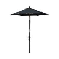 Sonnenschirm DM: 180cm H: 220cm schwarz - Schwarz, KONVENTIONELL, Holzwerkstoff (180/180cm) - Gardenson