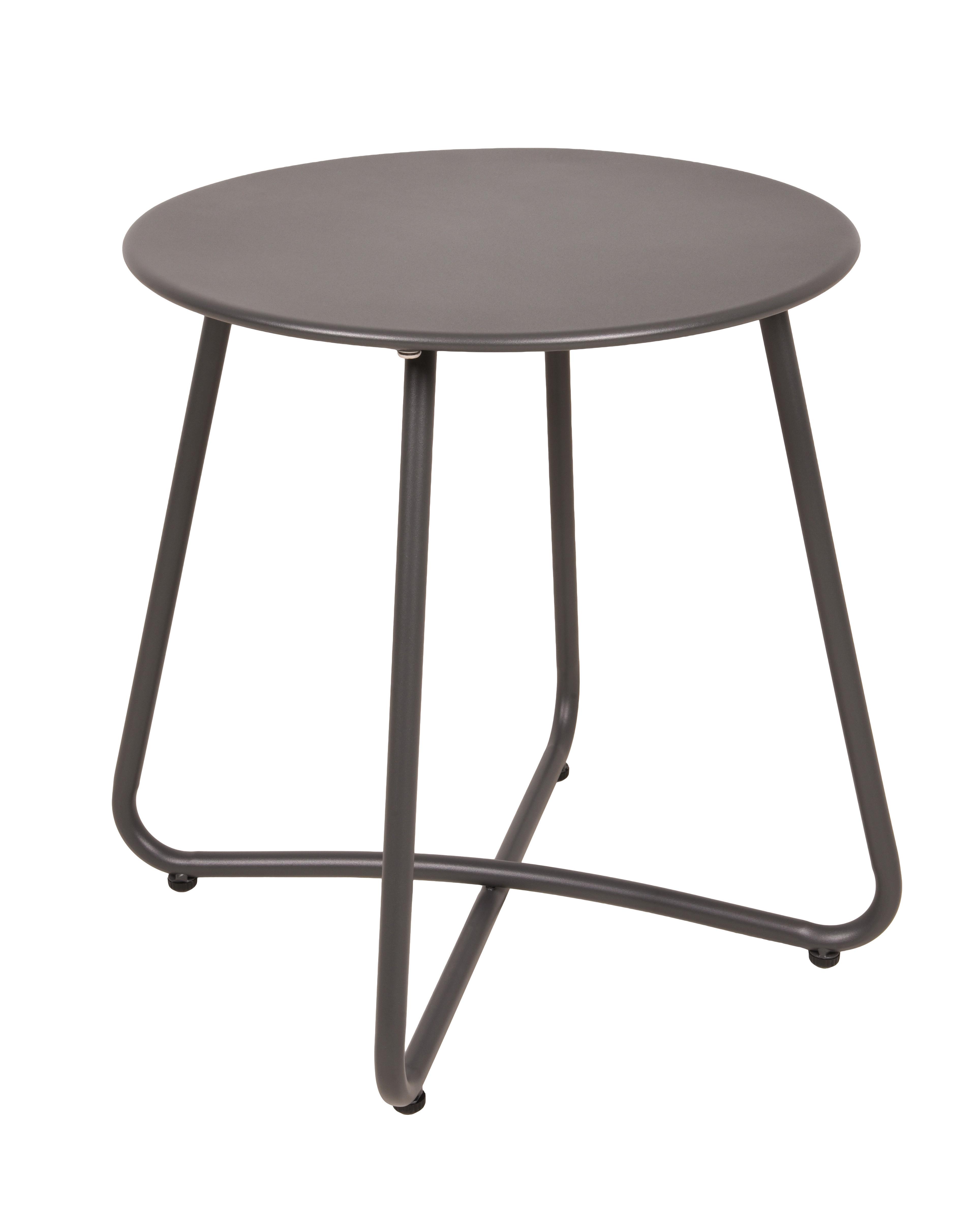 GARTENBEISTELLTISCH BEISTELLTISCH VALERIA - Anthrazit/Schwarz, MODERN, Kunststoff/Metall (40/44/40cm) - Gardenson