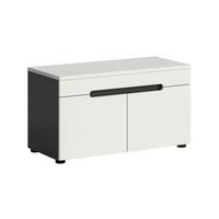 Sitzbank Canu Grau/Weiß B: 80 cm - Schwarz/Weiß, Design, Holzwerkstoff (80/45/37cm) - Livetastic