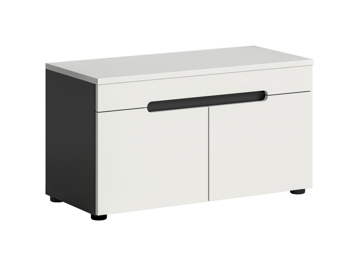 Sitzbank Canu Grau/Weiß B: 80 cm - Schwarz/Weiß, Design, Holzwerkstoff (80/45/37cm) - Livetastic