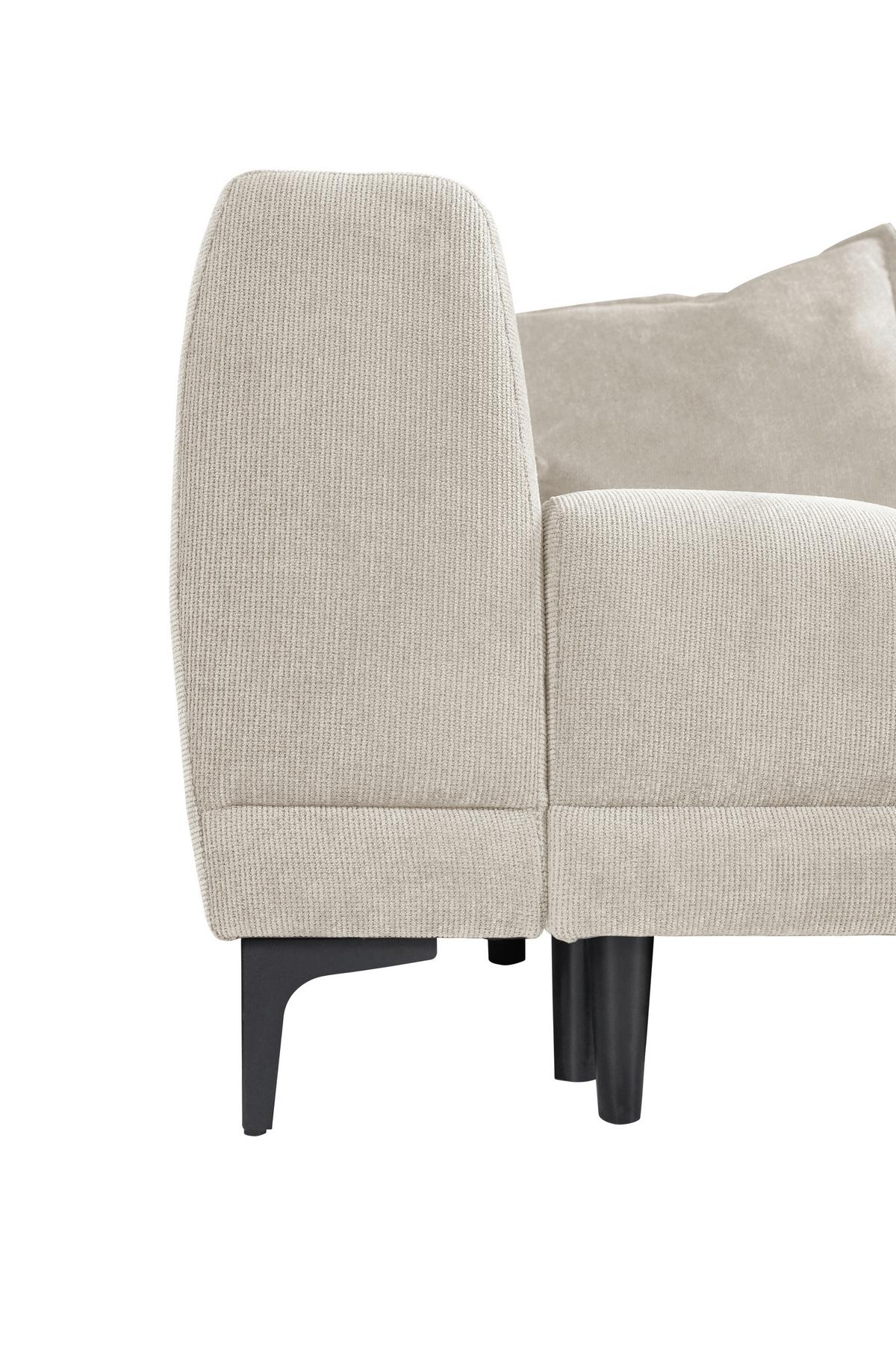 Schlafsofa Weronika, Creme B: 247 Cm - Creme/Schwarz, Design, Holz/Holzwerkstoff (247/94/90cm) - MID.YOU