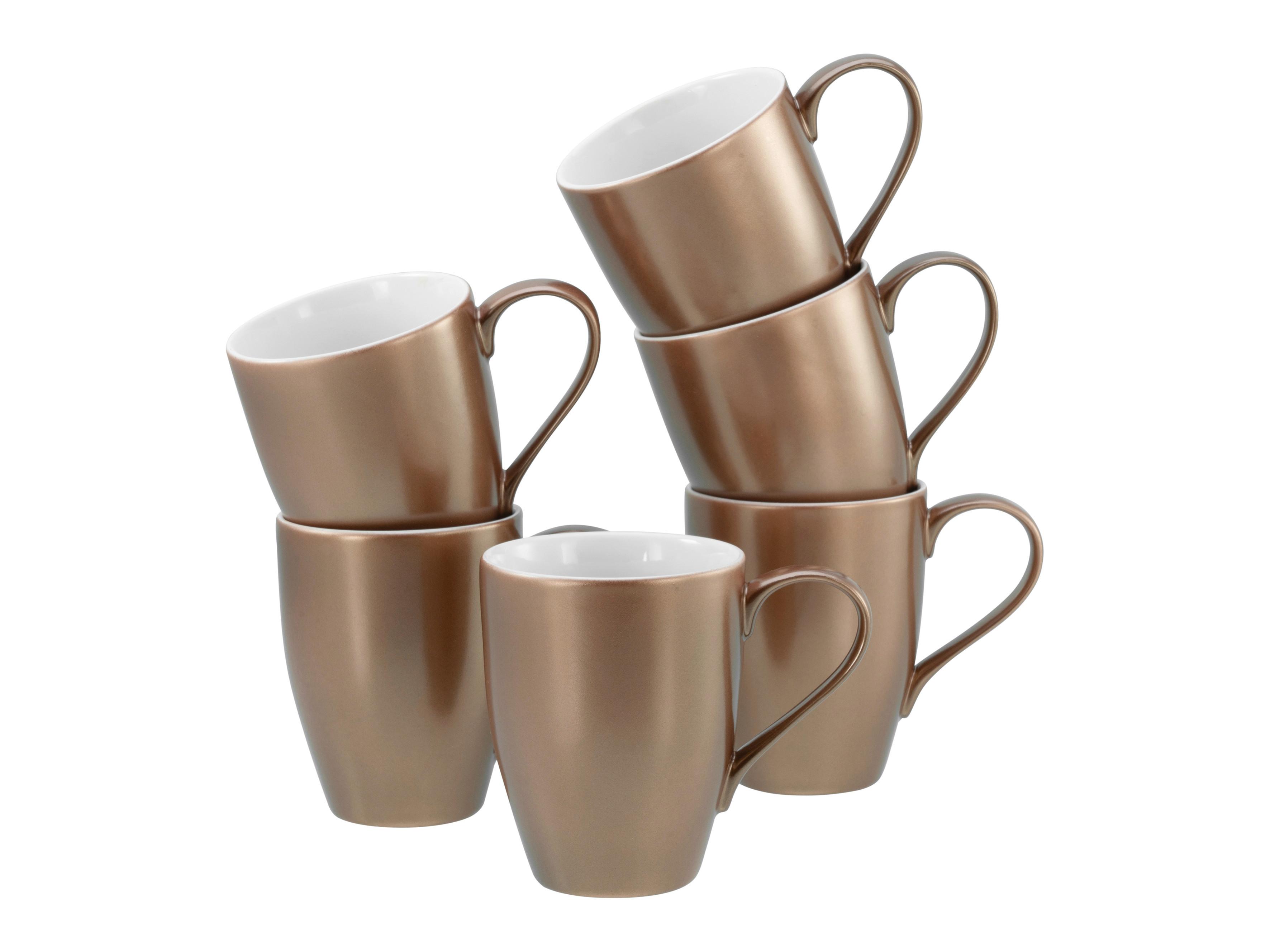 Kaffeebecher Golden Days Weiß, Goldfarben - Goldfarben/Weiß, Basics, Keramik - Creatable