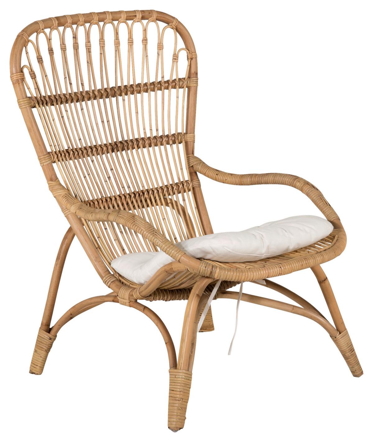 Loungesessel Ella - Braun/Weiß, KONVENTIONELL, Holz (66/95/131cm) - Gardenson