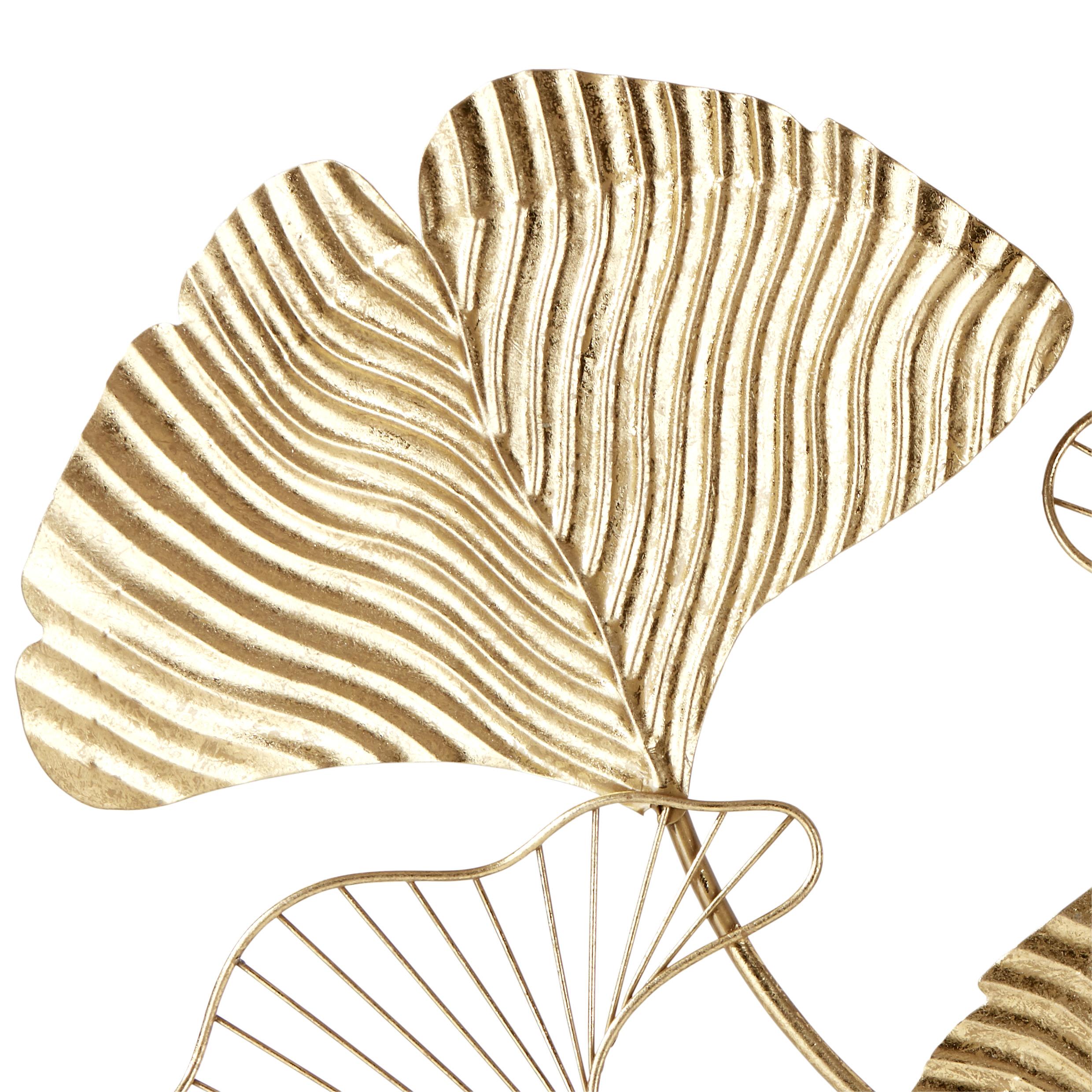 Wanddeko Caja Blätter Gold 107x57,5 cm - Goldfarben, Basics, Metall (107/57,5cm) - Luca Bessoni